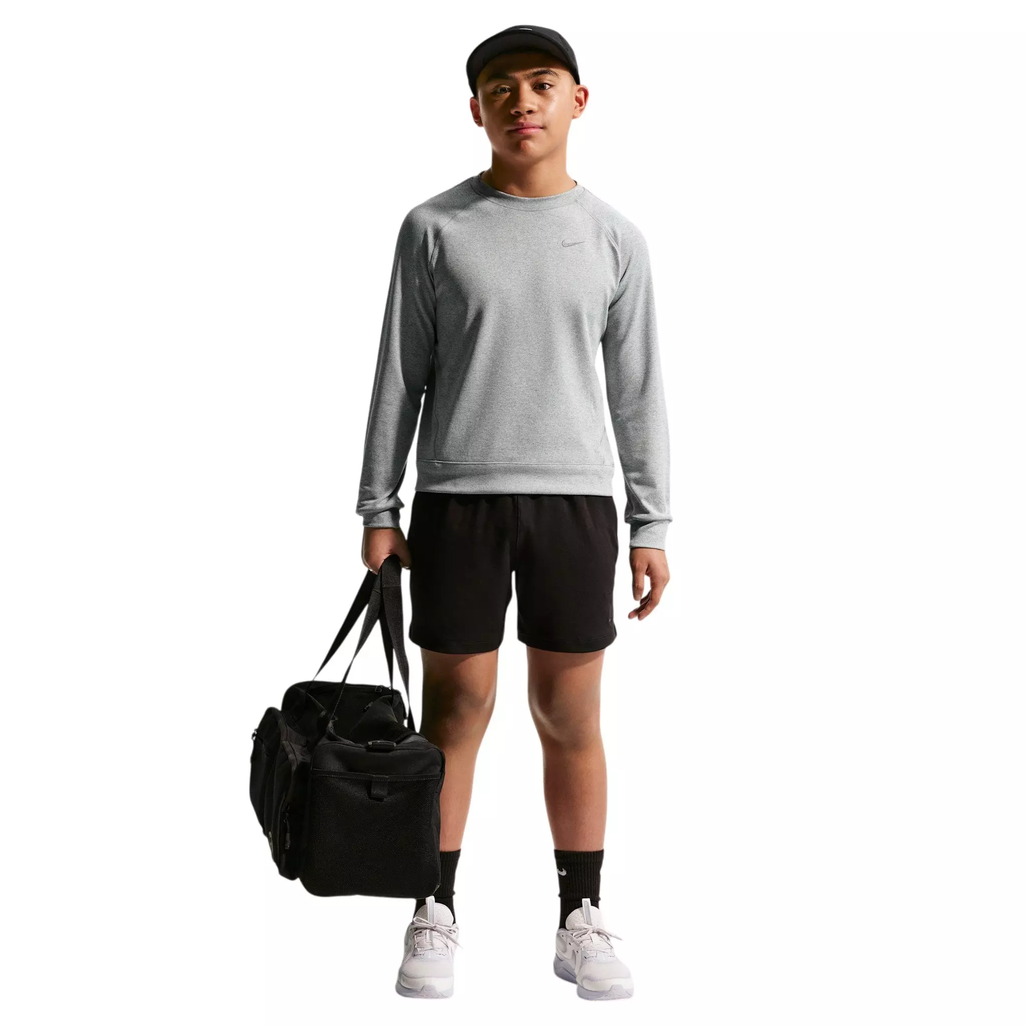 Nike Big Boys' Primary Nano Dri-FIT UV Long Sleeve Crewneck Sweatshirt - Grey - GREY