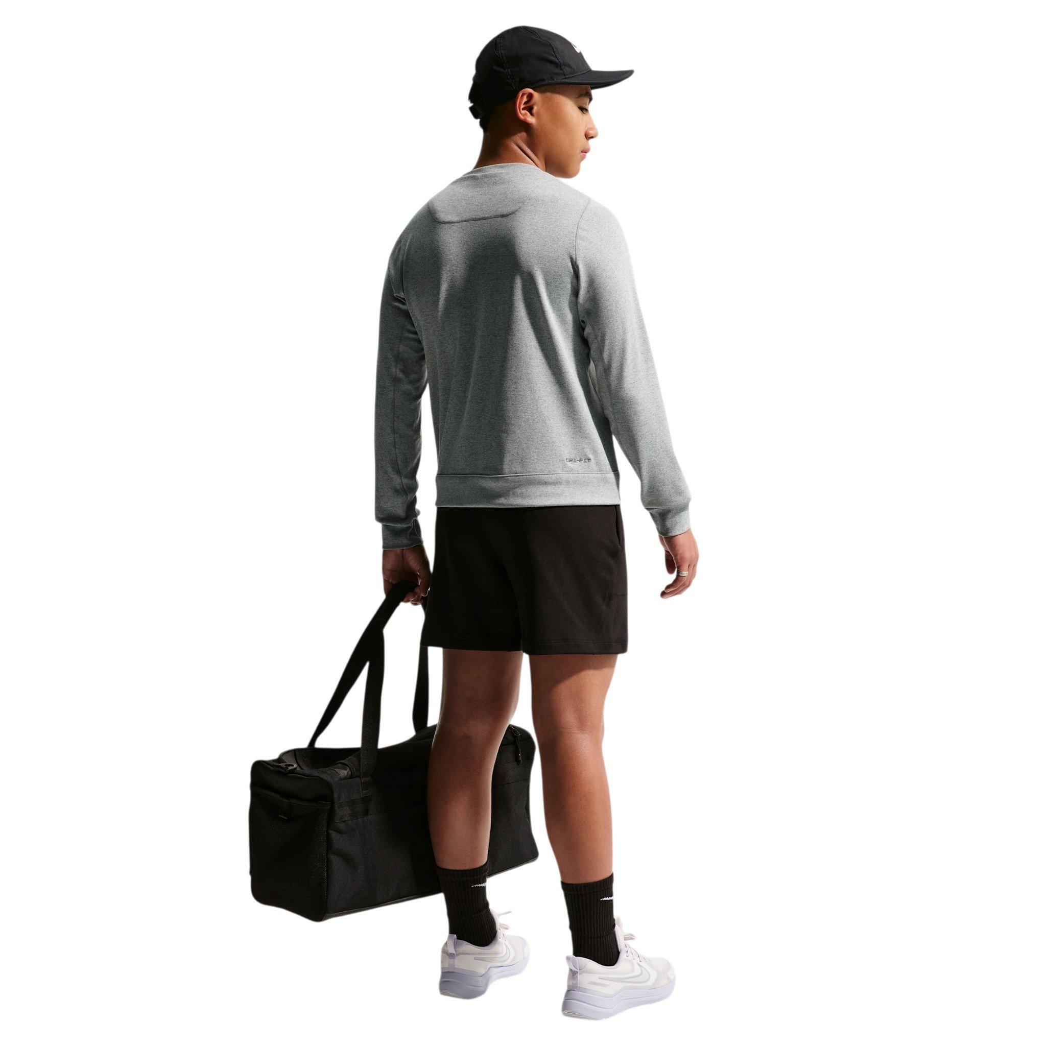Nike Primary Nano Dri-FIT UV Long Sleeve Big Boys' Grey Crewneck Sweatshirt