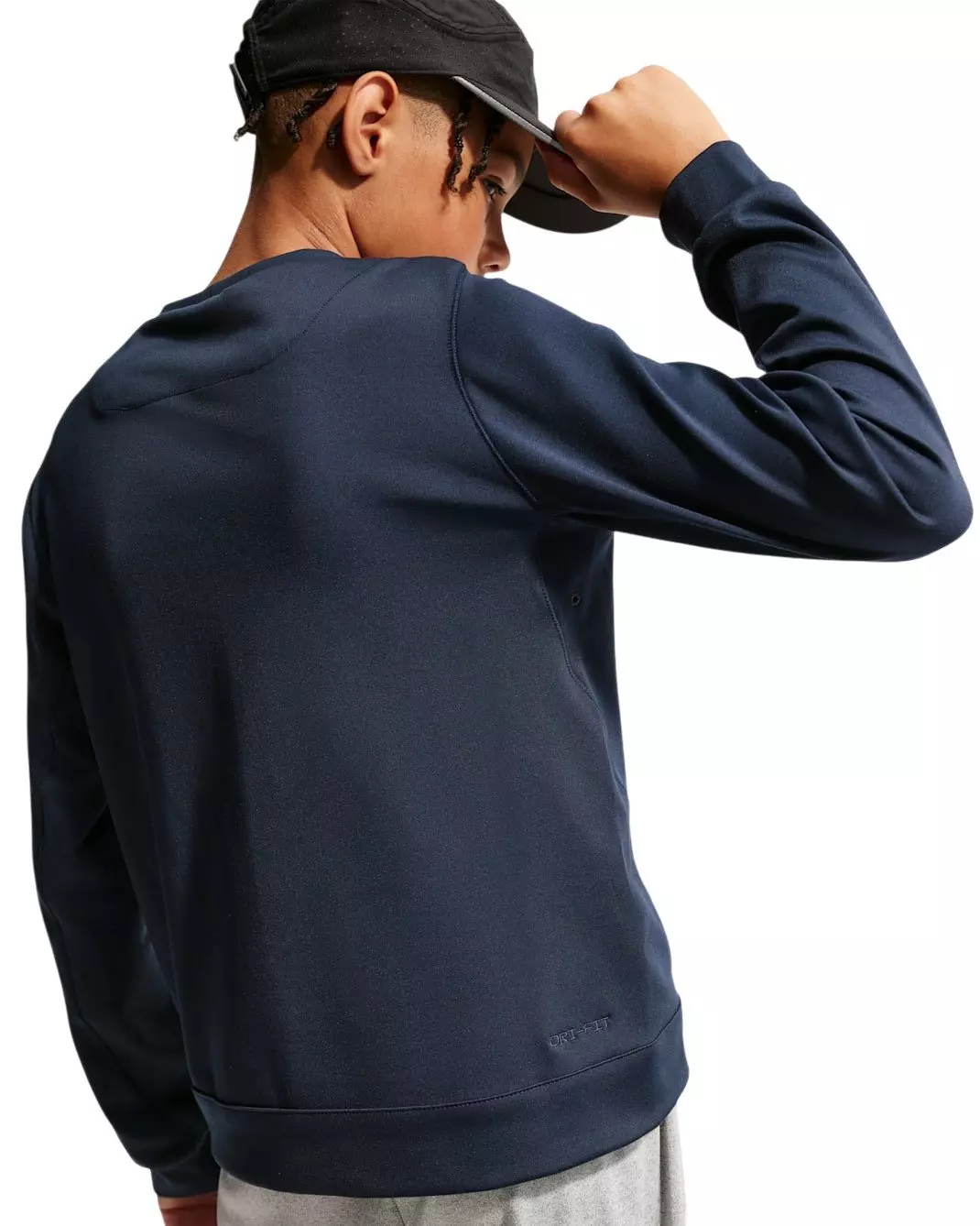 Nike Big Boys' Primary Nano Dri-FIT UV Long Sleeve Crewneck Sweatshirt - Navy - NAVY
