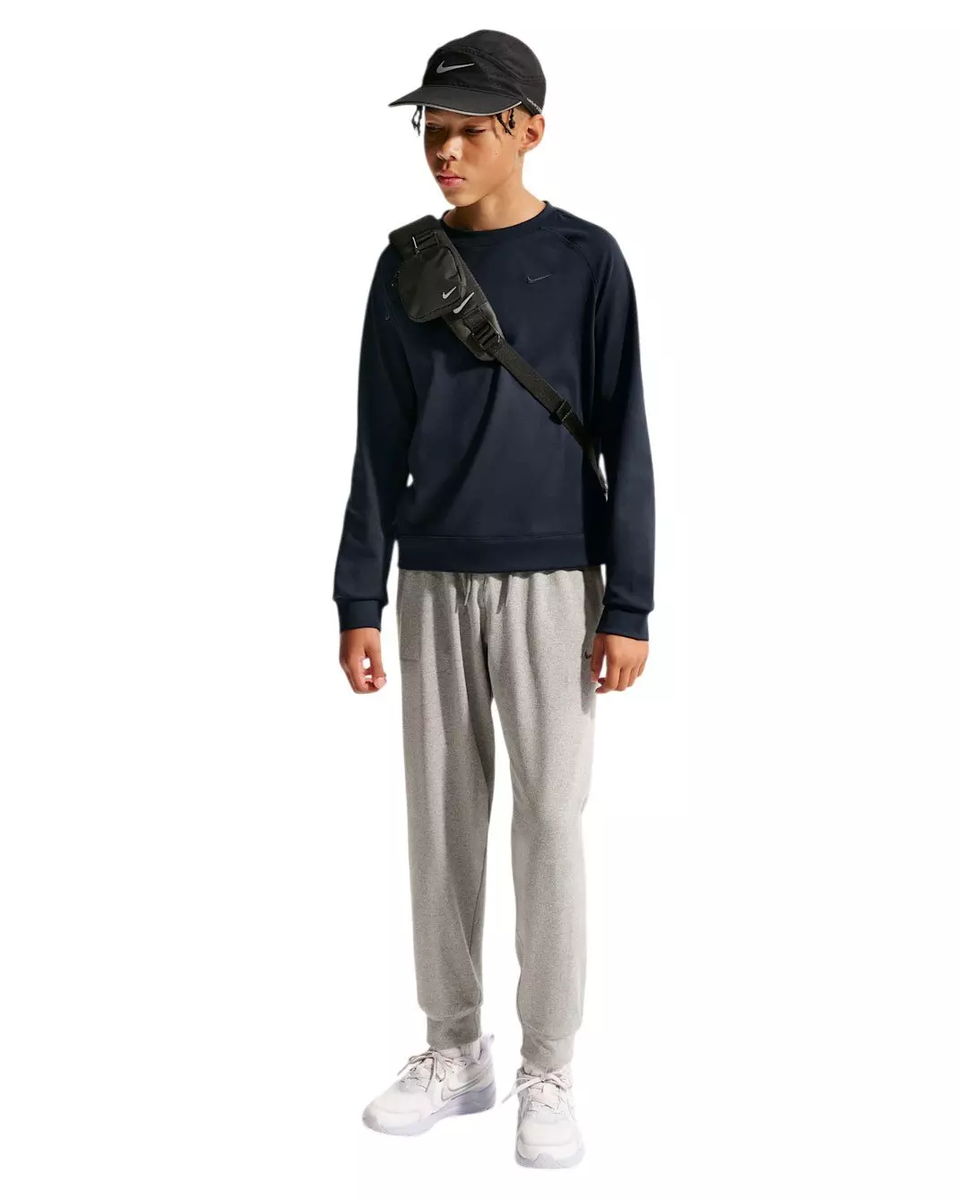 Nike Big Boys' Primary Nano Dri-FIT UV Long Sleeve Crewneck Sweatshirt - Navy - NAVY