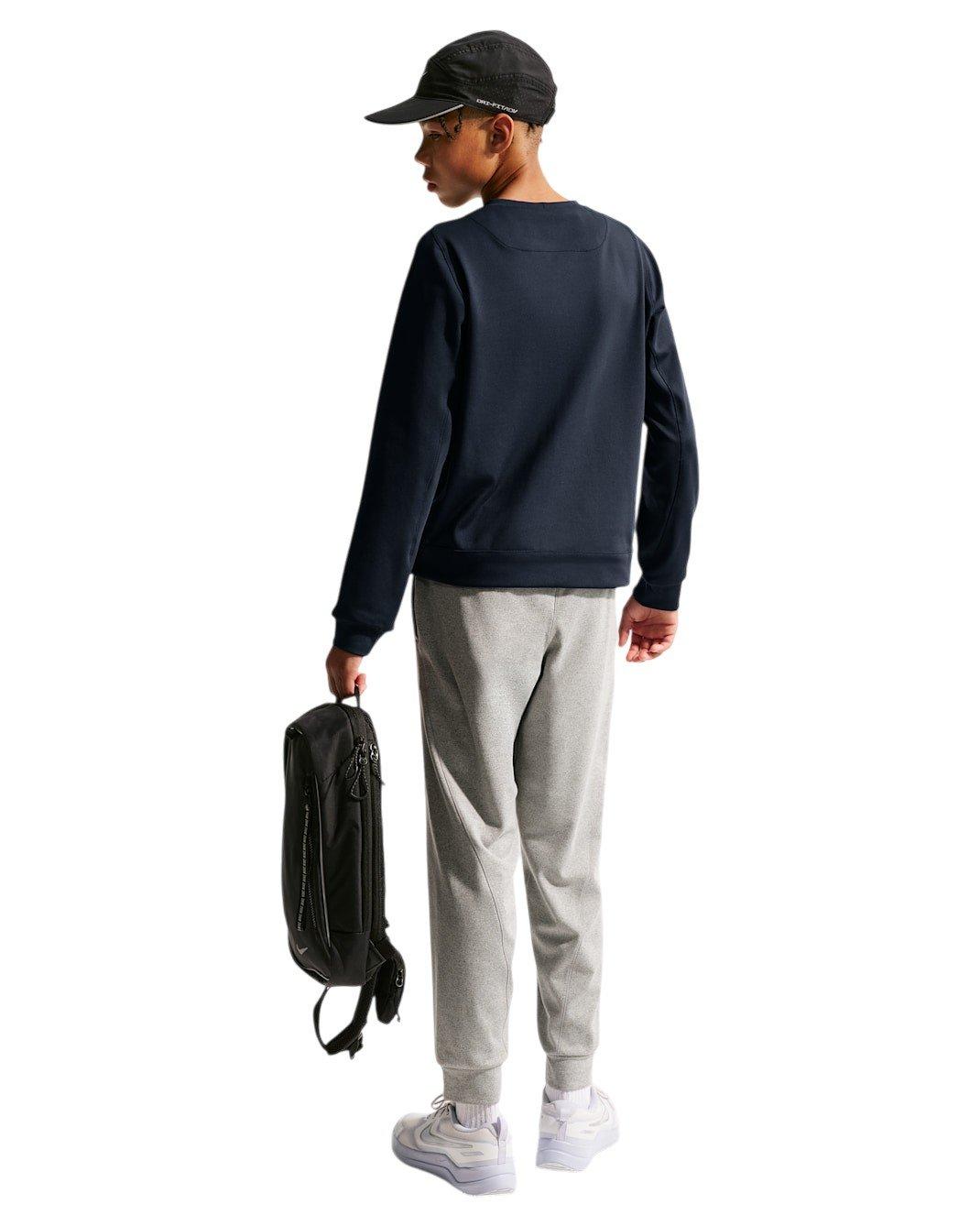Nike Big Boys' Primary Nano Dri-FIT UV Long Sleeve Crewneck Sweatshirt - Navy - NAVY