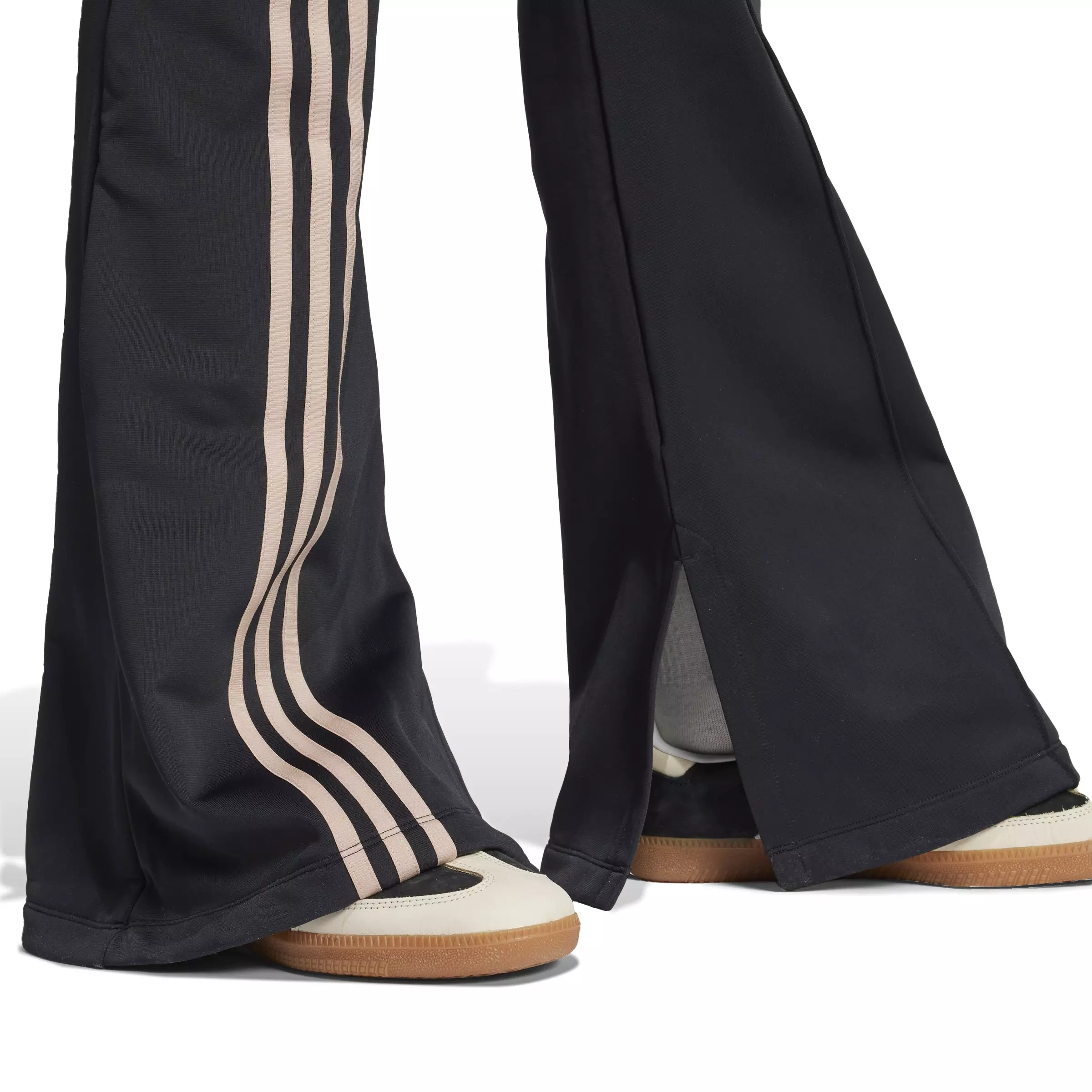 adidas Originals Women's 3-Stripes Flared Firebird Track Pants -Black - BLACK