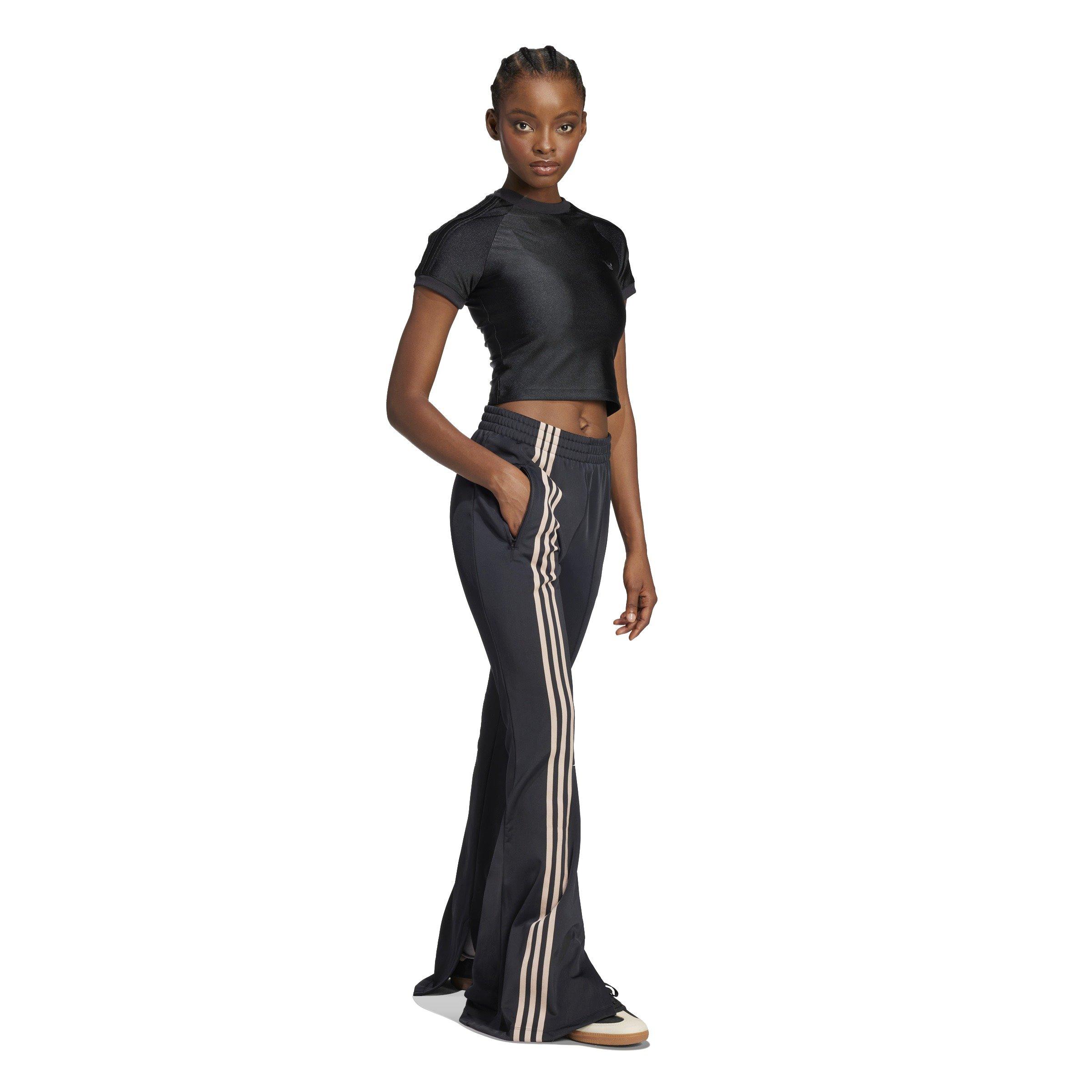 adidas Originals Women's 3-Stripes Flared Firebird Track Pants -Black - BLACK Thumbnail View 5
