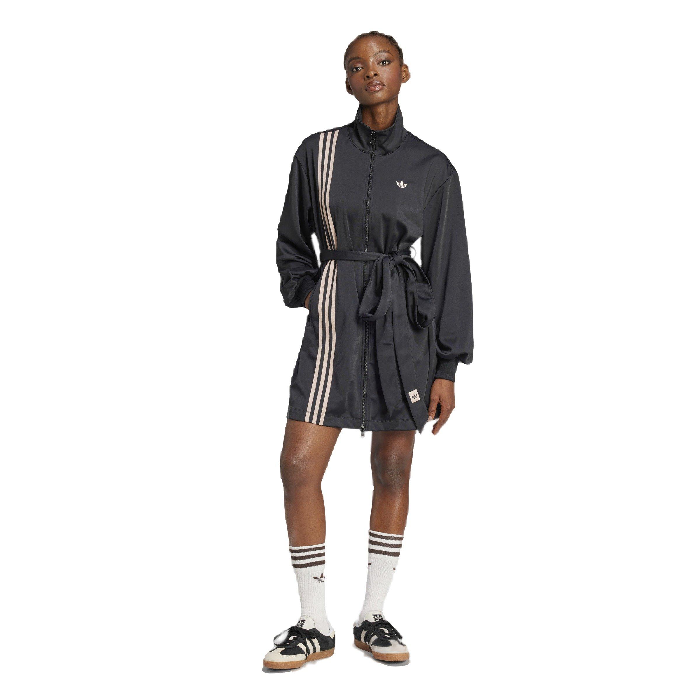 adidas Originals Women's 3-Stripe Wrapped Track Suit Dress -Black - BLACK Thumbnail View 1