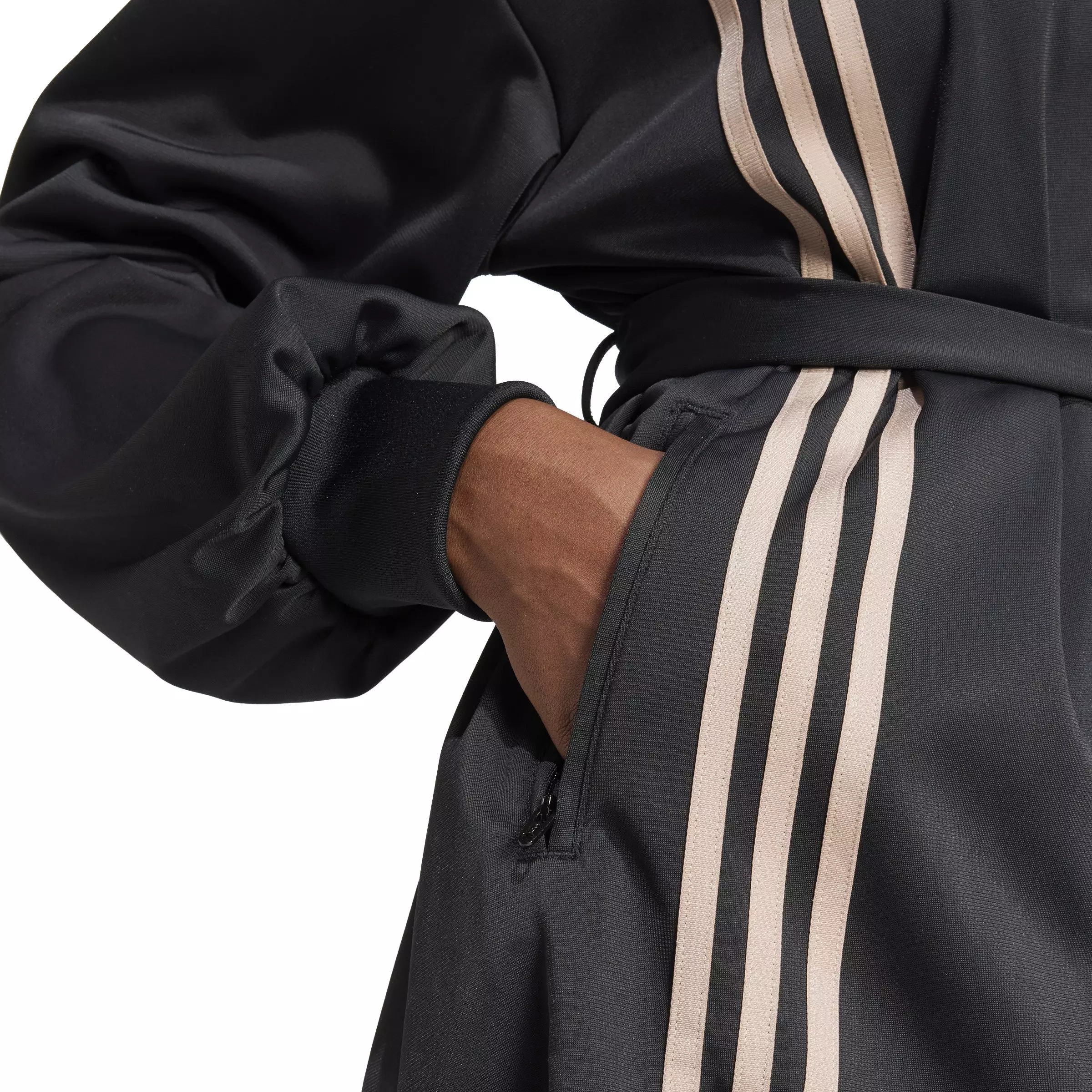 adidas Originals Women's 3-Stripe Wrapped Track Suit Dress -Black - BLACK