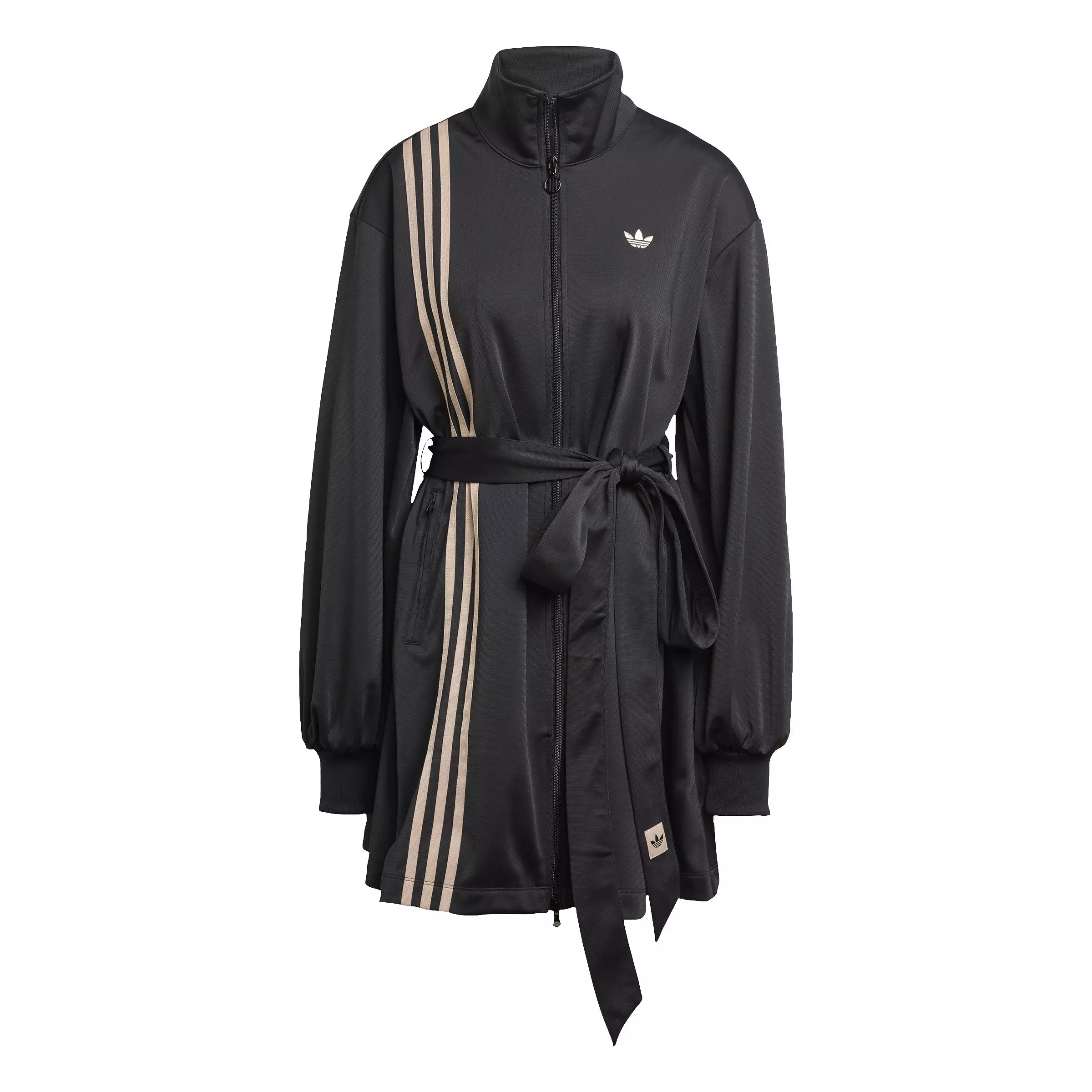 adidas Originals Women's 3-Stripe Wrapped Track Suit Dress -Black - BLACK