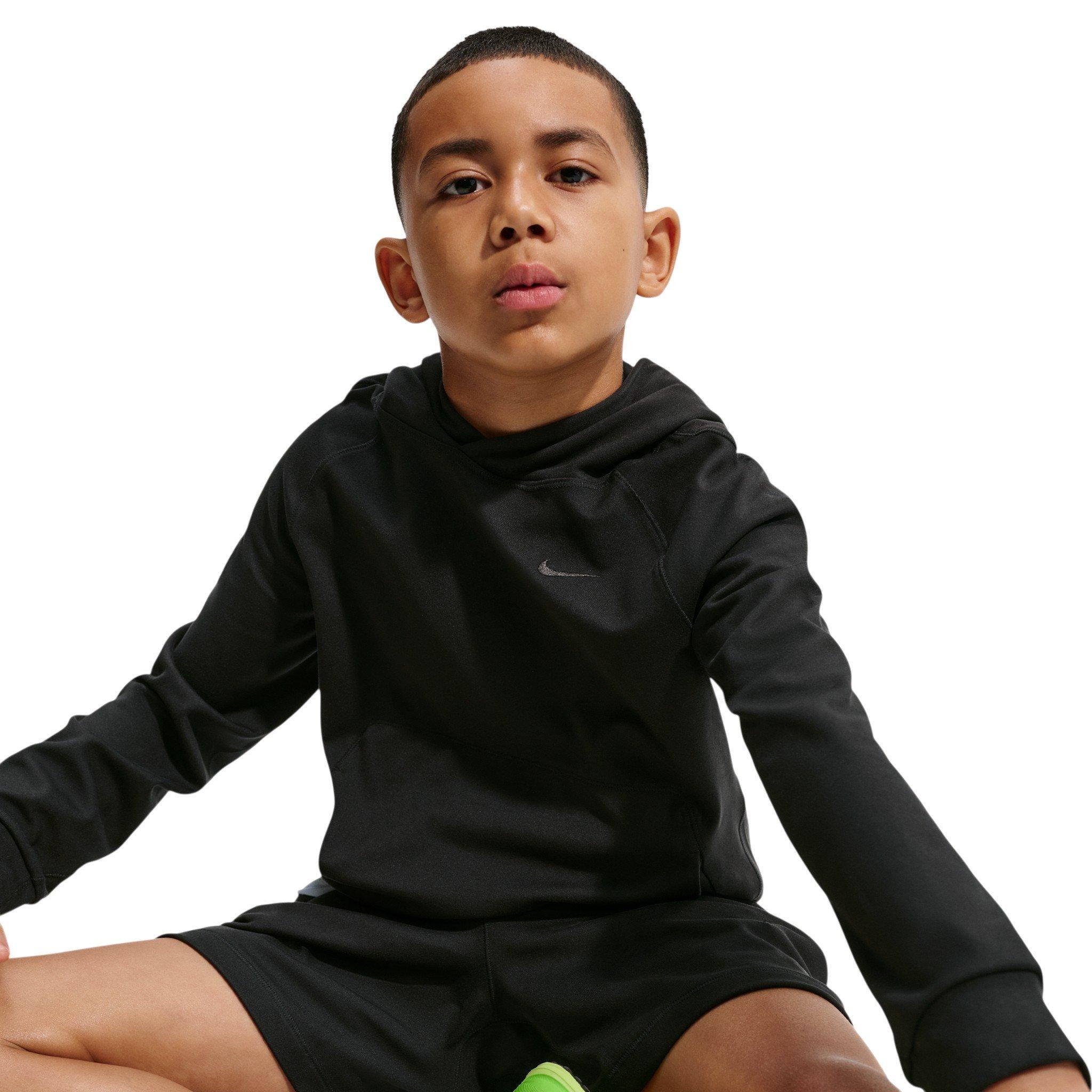 Nike Big Boys' Primary Nanoknit Dri-FIT UC Protection Pullover Hoodie - Black - BLACK Thumbnail View 3