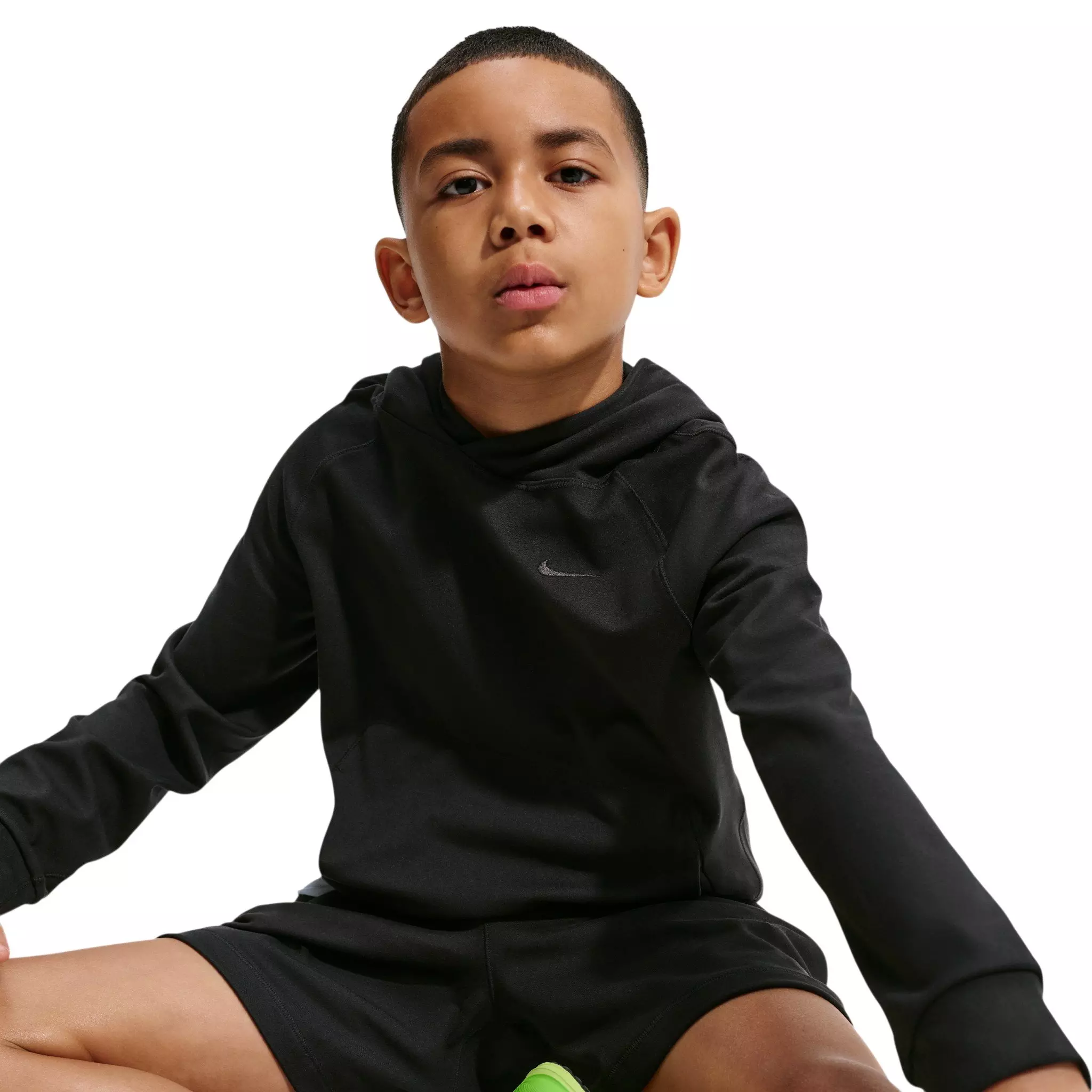 Nike Big Boys' Primary Nanoknit Dri-FIT UC Protection Pullover Hoodie - Black - BLACK