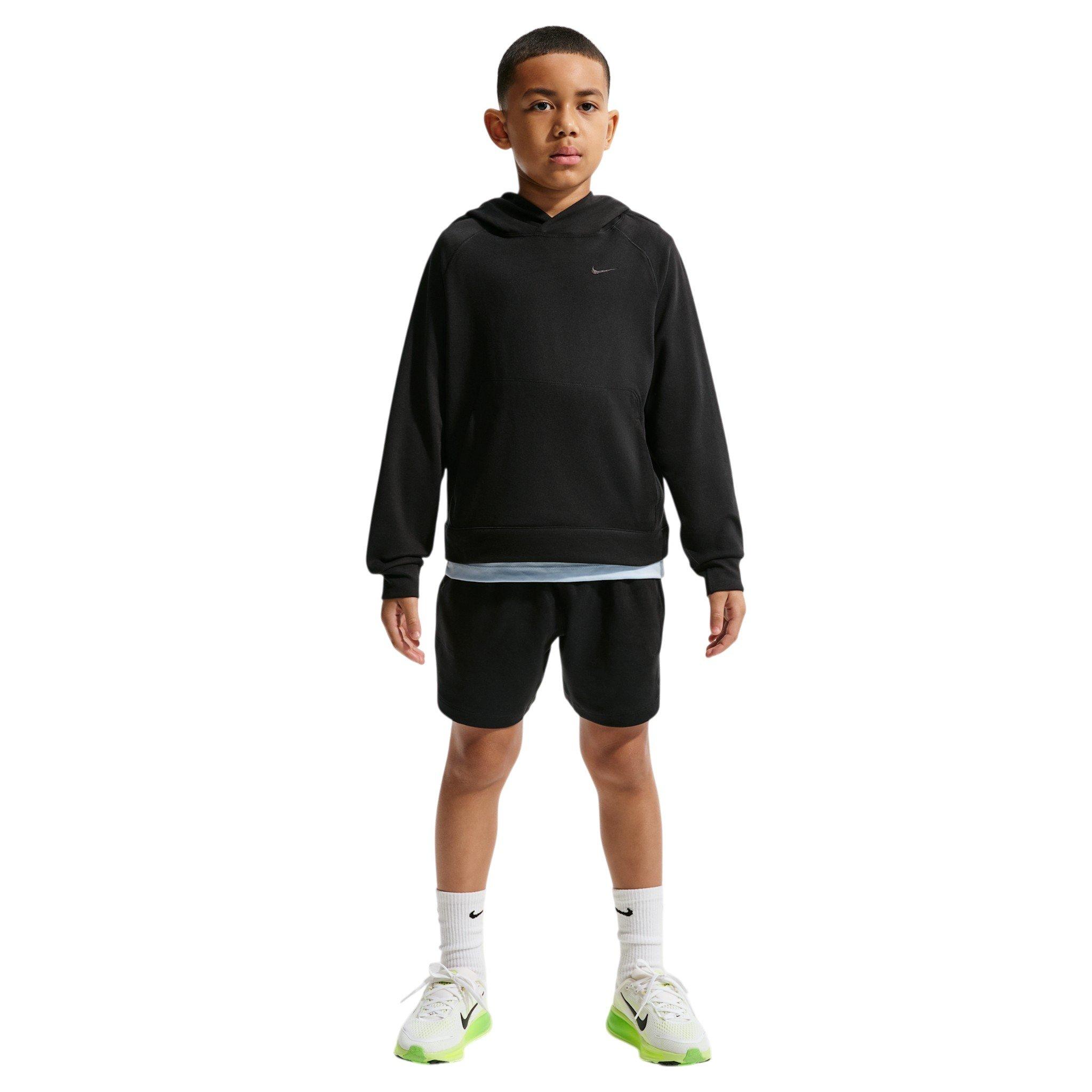 Nike Big Boys' Primary Nanoknit Dri-FIT UC Protection Pullover Hoodie - Black - BLACK Thumbnail View 4
