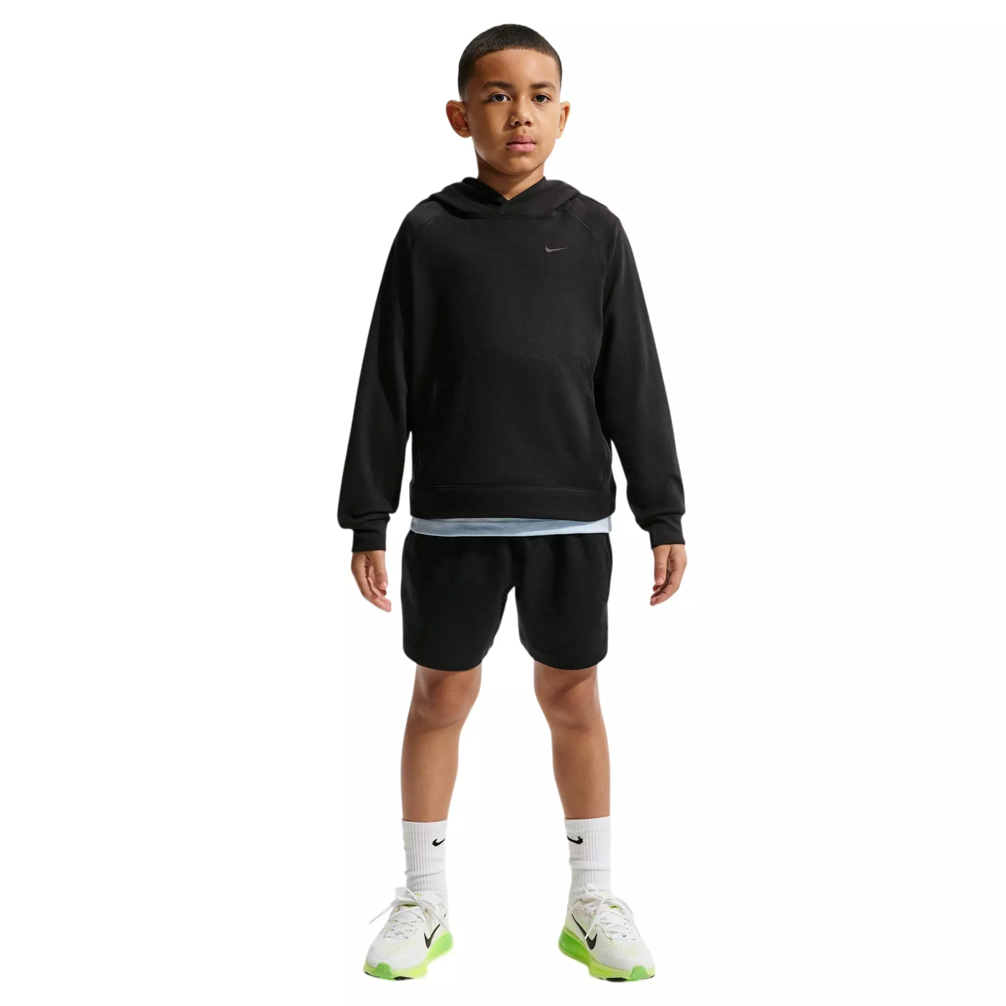 Nike Big Boys' Primary Nanoknit Dri-FIT UC Protection Pullover Hoodie - Black - BLACK