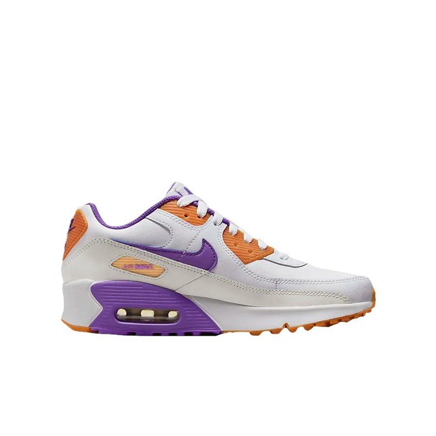 Nike Air Max 90 LTR "White/Citron/Grape" Grade School Girls' Shoe - WHITE/PHANTOM/CITRON/GRAPE Thumbnail View 1
