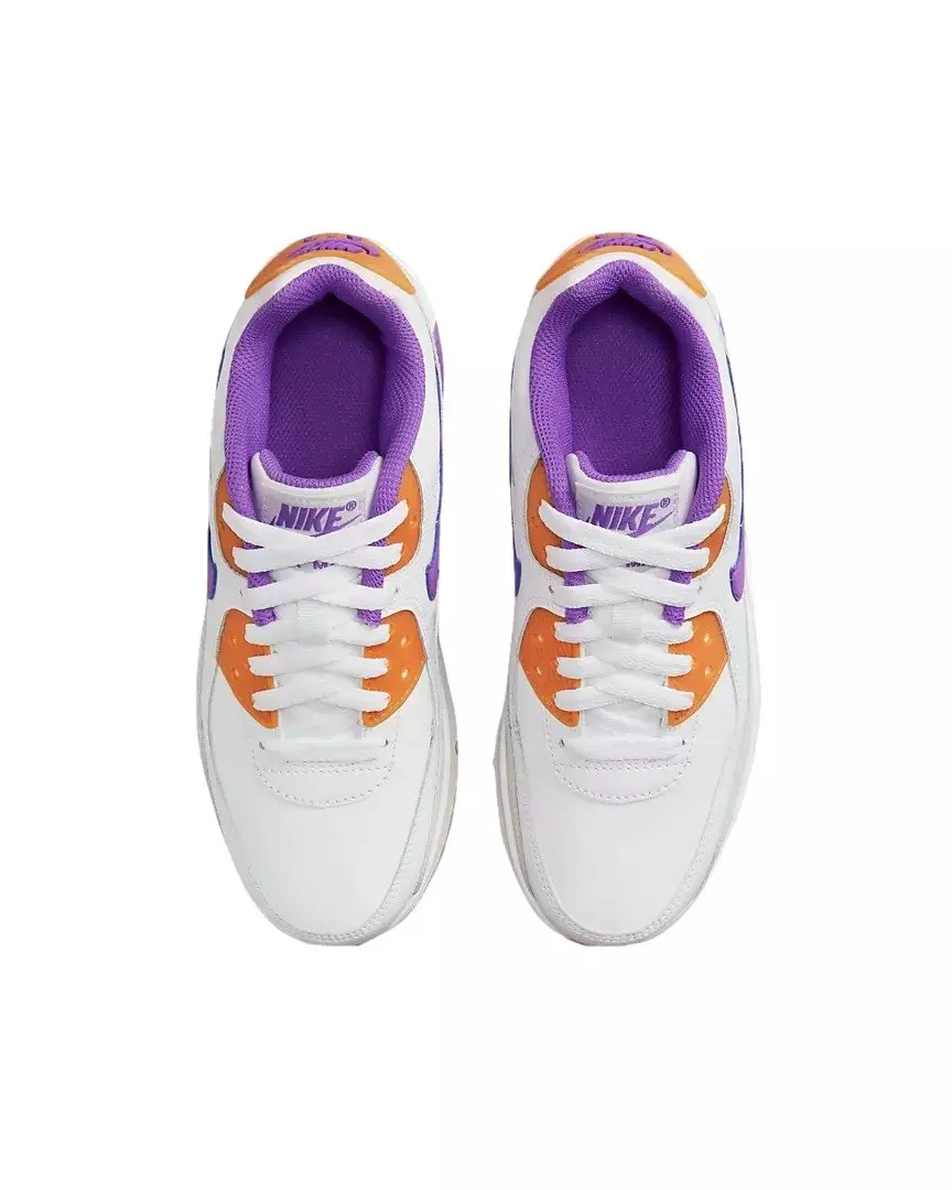 Nike Air Max 90 LTR "White/Citron/Grape" Grade School Girls' Shoe - WHITE/PHANTOM/CITRON/GRAPE