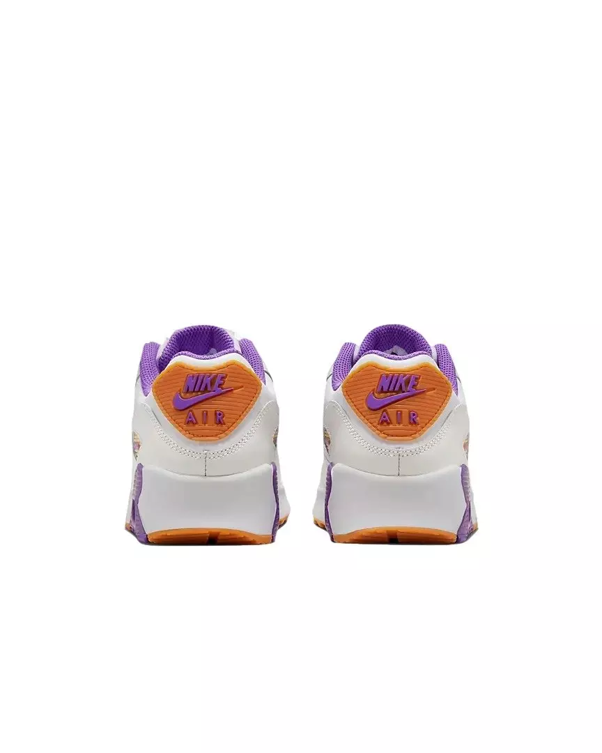 Nike Air Max 90 LTR "White/Citron/Grape" Grade School Girls' Shoe - WHITE/PHANTOM/CITRON/GRAPE