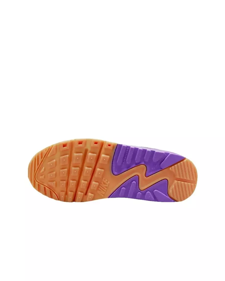 Nike Air Max 90 LTR "White/Citron/Grape" Grade School Girls' Shoe - WHITE/PHANTOM/CITRON/GRAPE