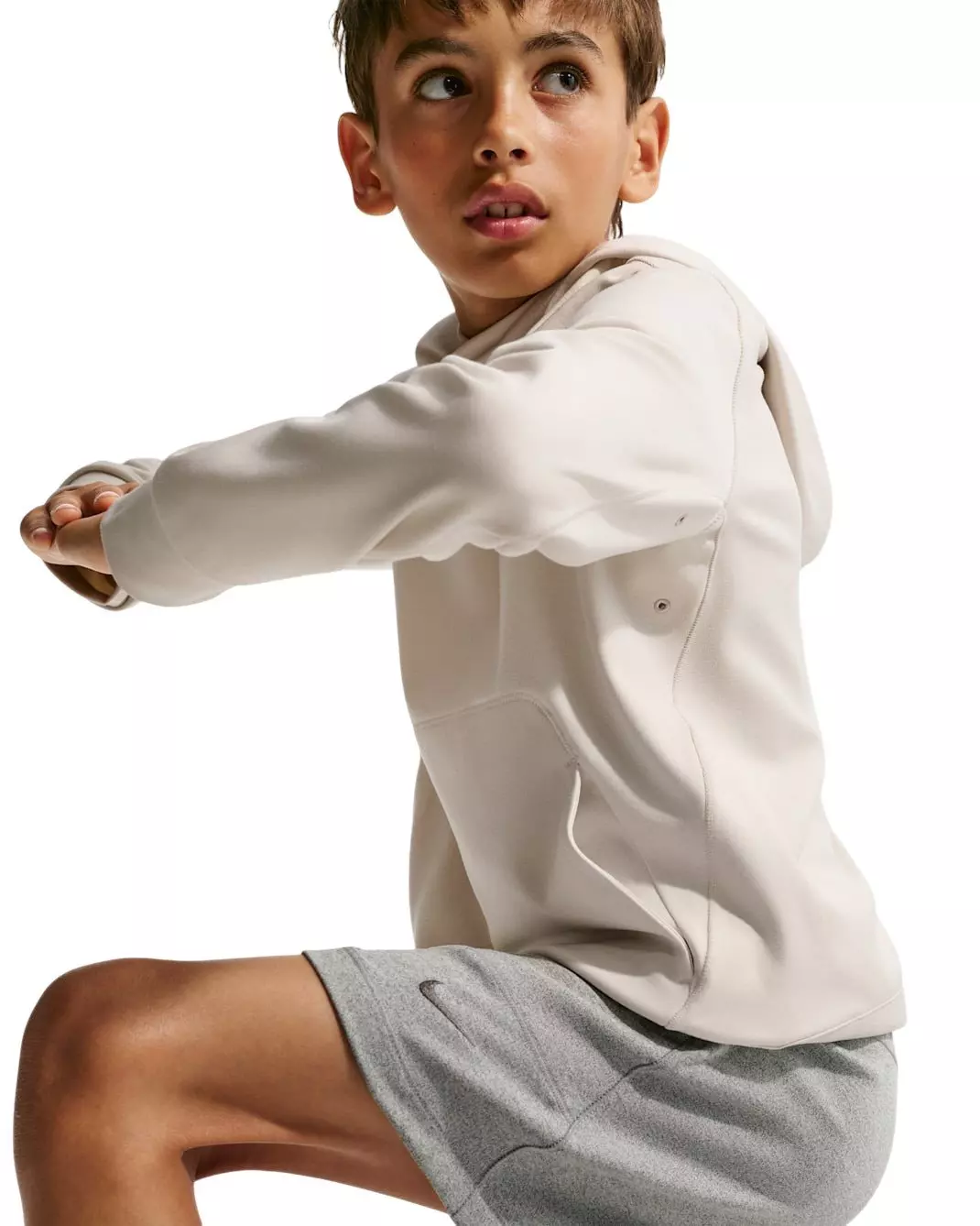 Nike Big Boys' Primary Nanoknit Dri-FIT UC Protection Pullover Hoodie - Beige - BEIGE