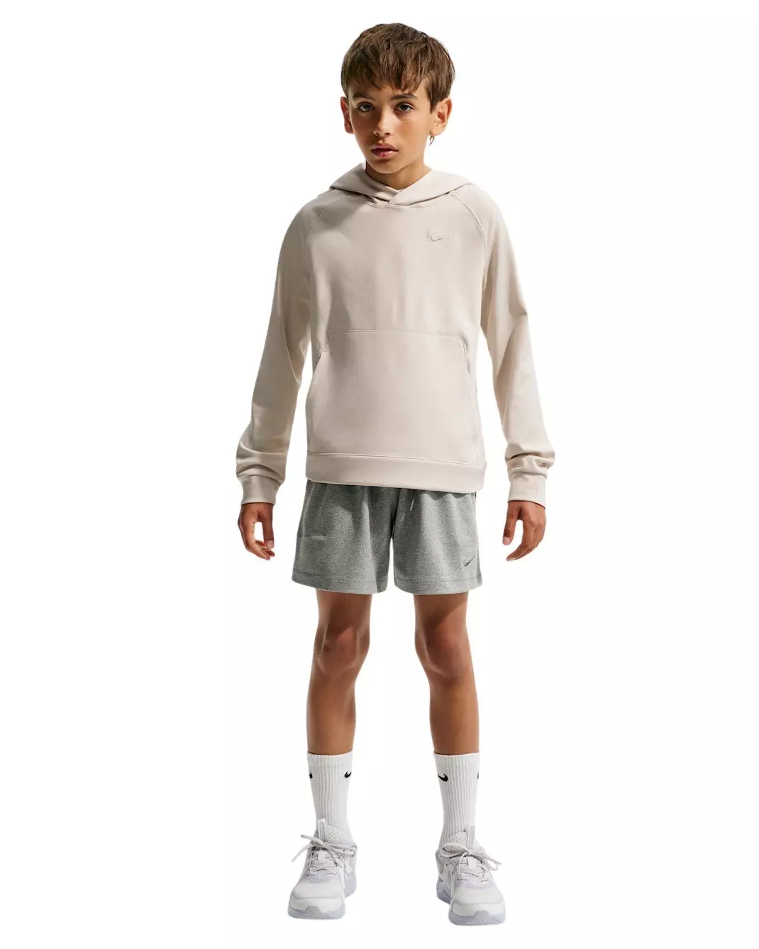 Nike Big Boys' Primary Nanoknit Dri-FIT UC Protection Pullover Hoodie - Beige - BEIGE