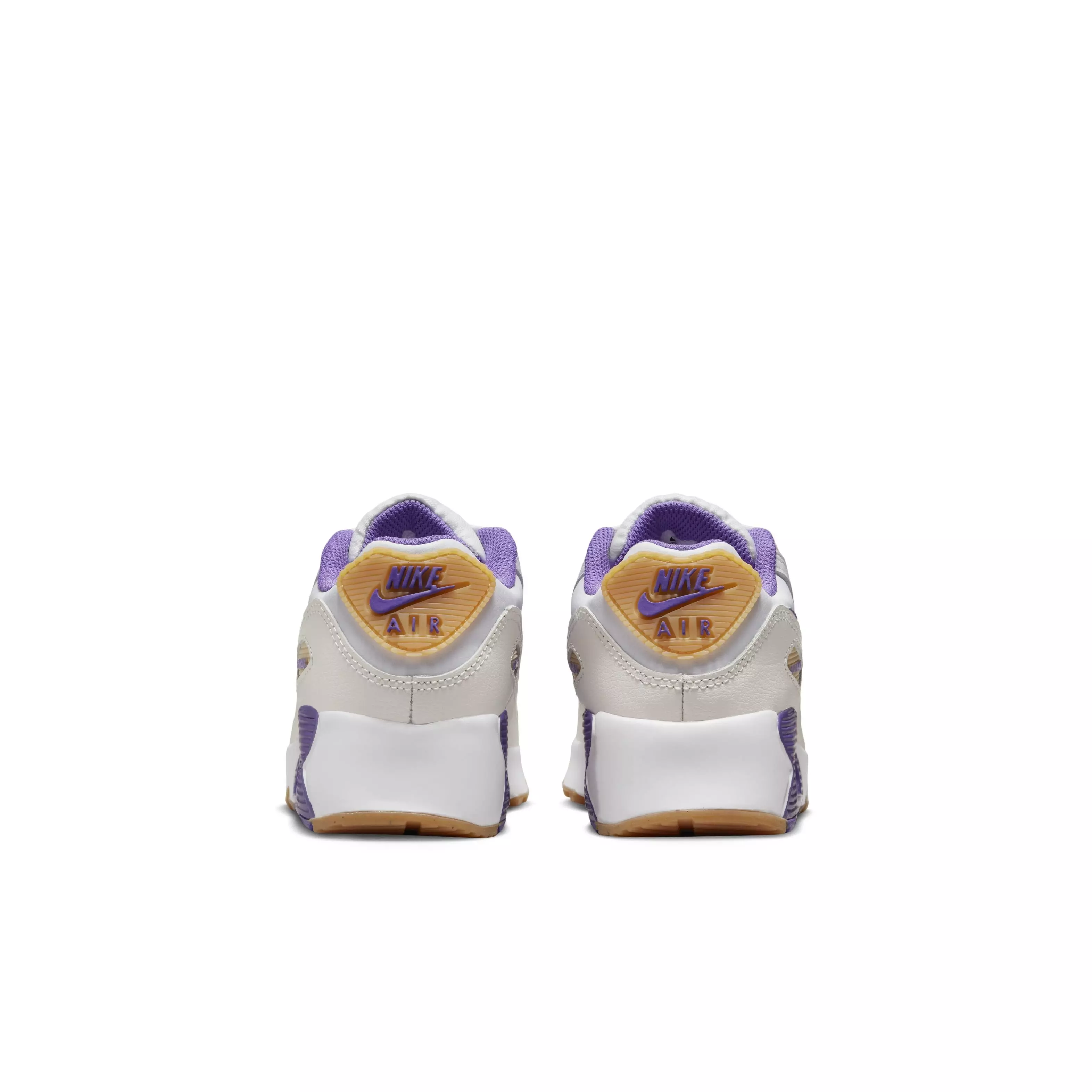 Nike Air Max 90 LTR "White/Phantom/Citron Tint/Action Grape" Preschool Girls' Shoe - WHITE/PHANTOM/CITRON/GRAPE