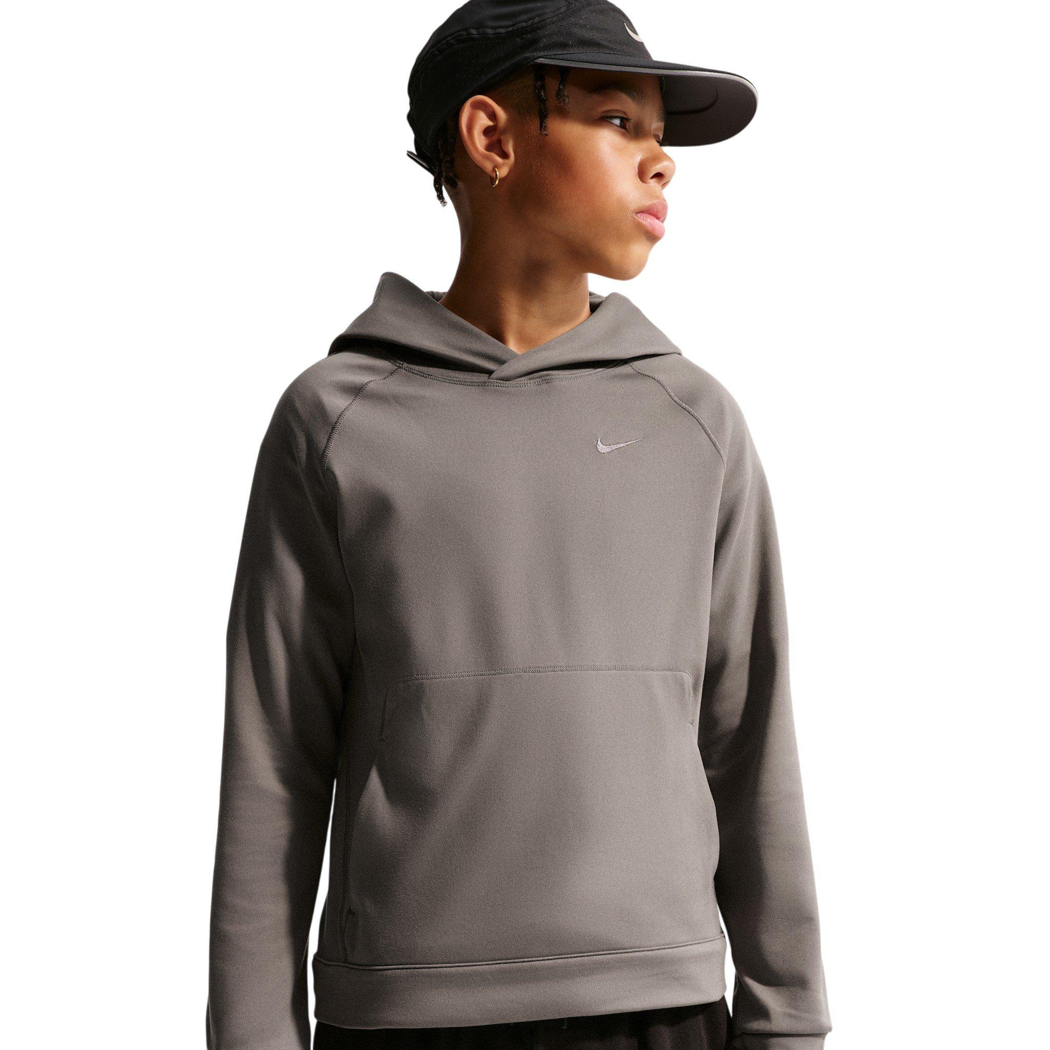Nike Primary Nanoknit Dri-FIT Big Boys' Grey UC Protection Pullover Hoodie