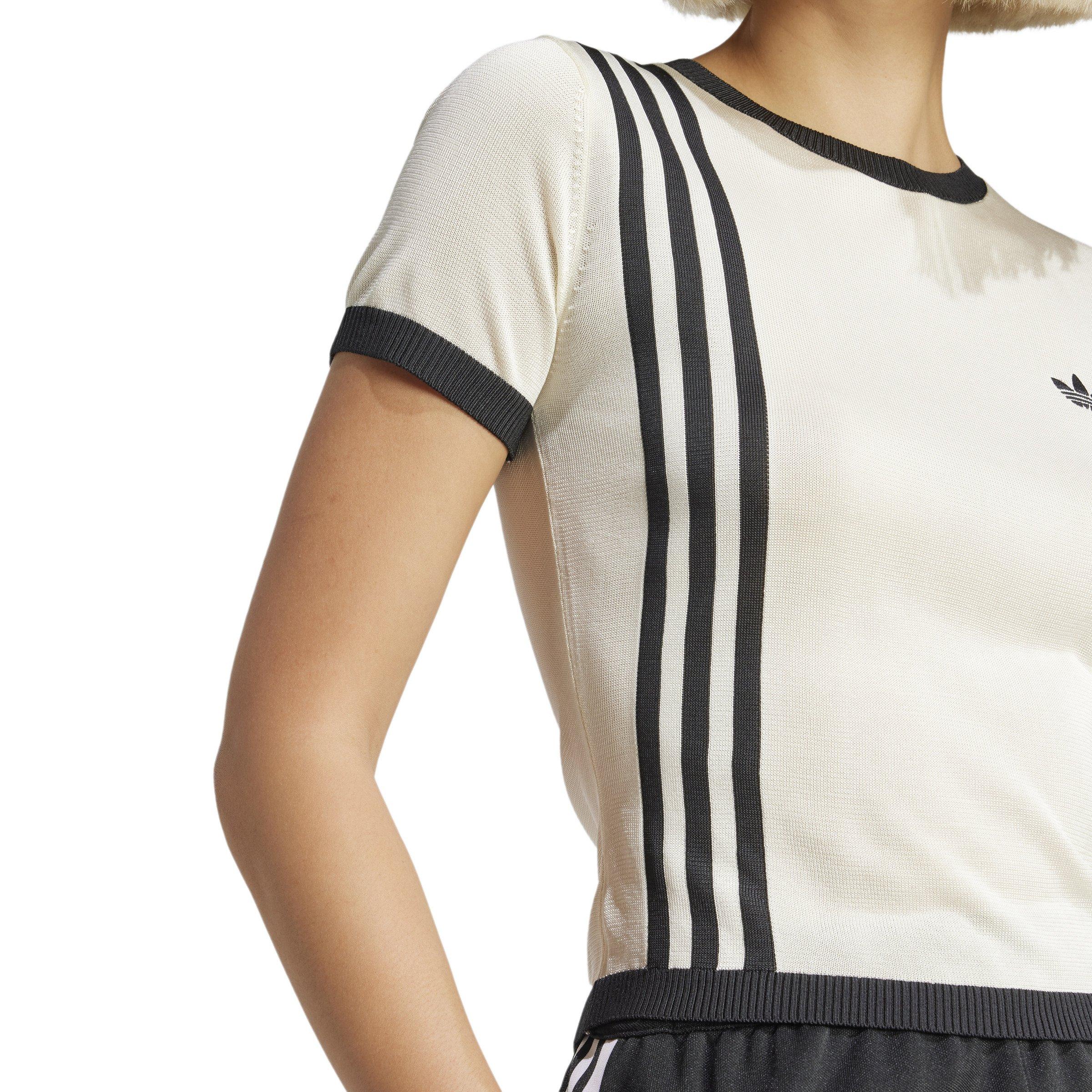 adidas Originals Knitted 3-Stripes Women's White Short Tee