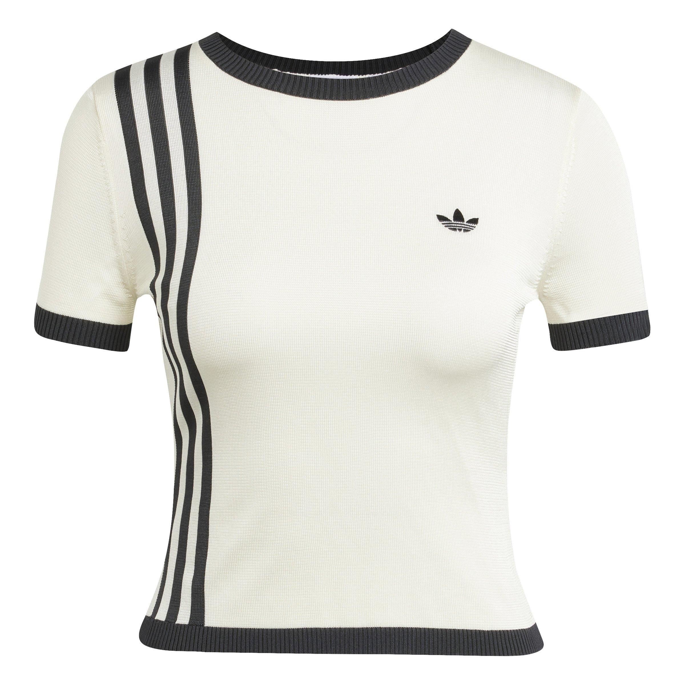 adidas Originals Knitted 3-Stripes Women's White Short Tee