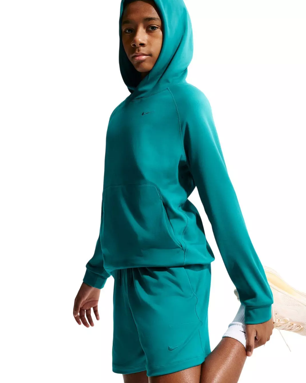 Nike Big Boys' Primary Nanoknit Dri-FIT UC Protection Pullover Hoodie - Teal - TEAL