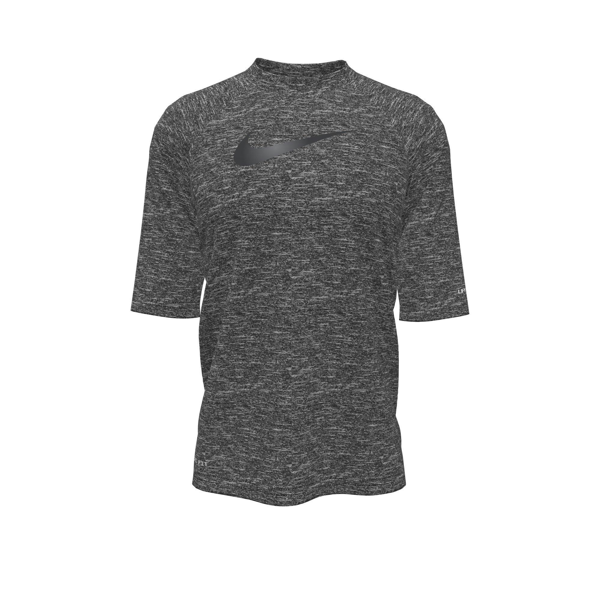 Nike Big Boys' Heather Half Sleeve Hydroguard - BLACK Thumbnail View 5