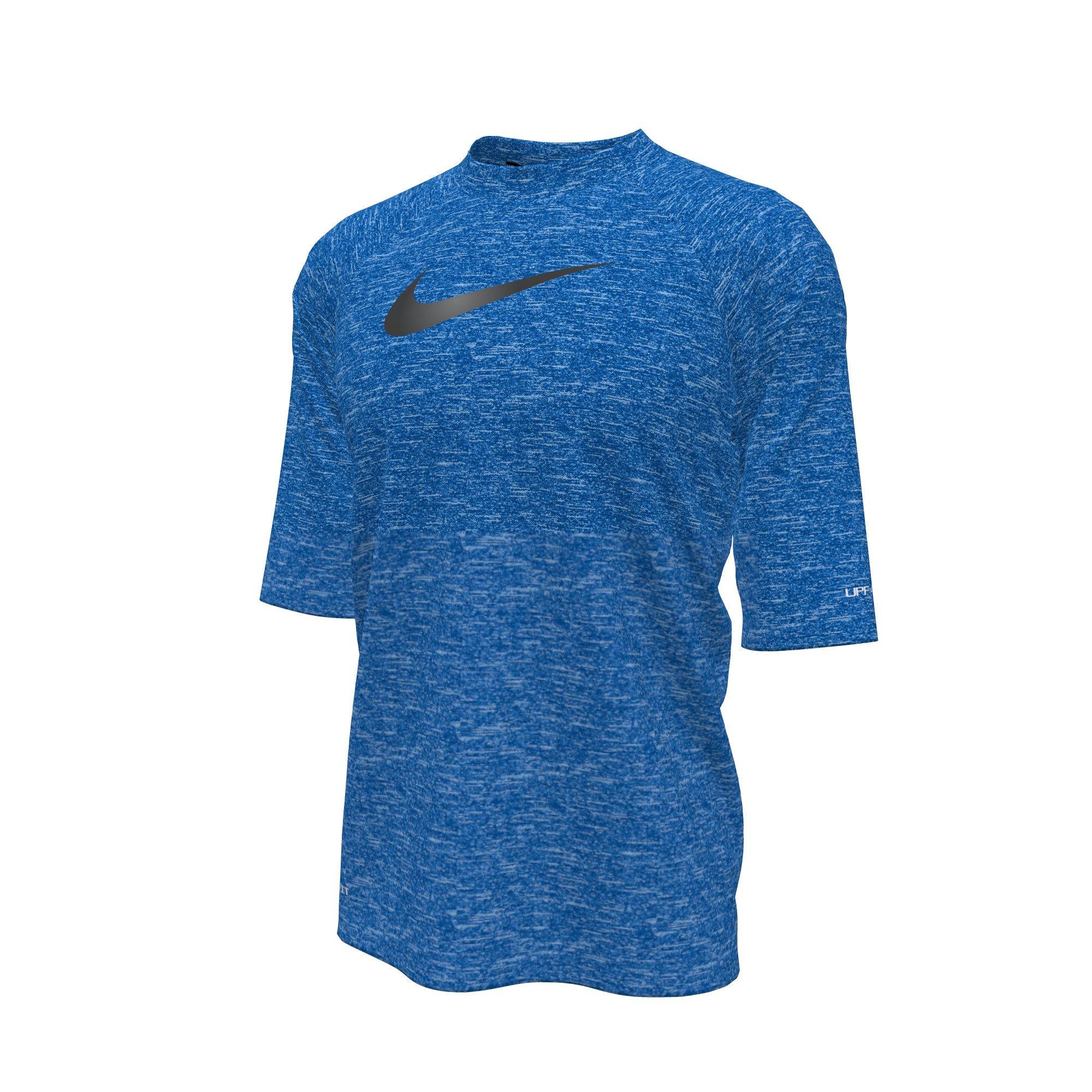 Nike Big Boys' Heather Half Sleeve Hydroguard - ROYAL Thumbnail View 3