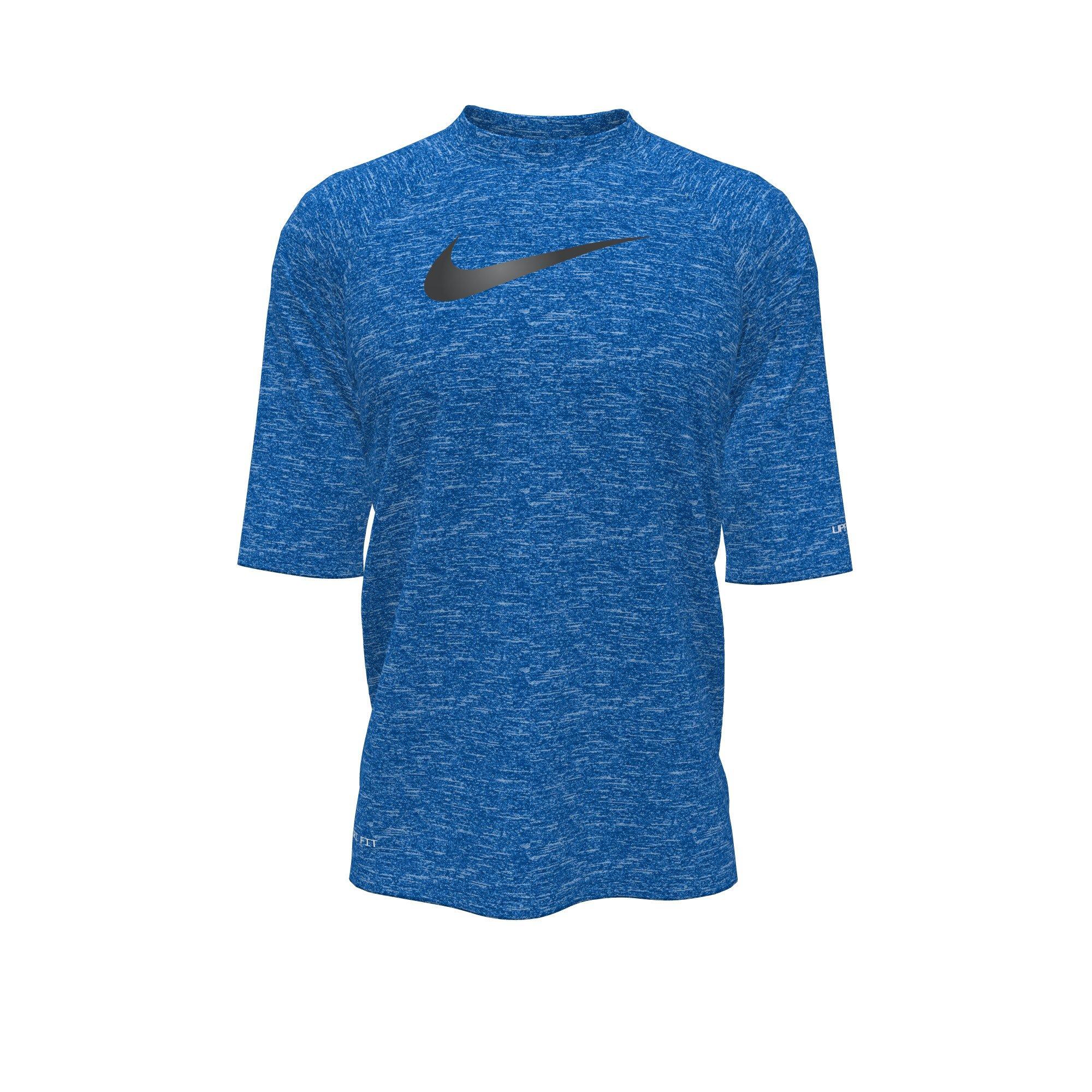 Nike Big Boys' Heather Half Sleeve Hydroguard - ROYAL Thumbnail View 5