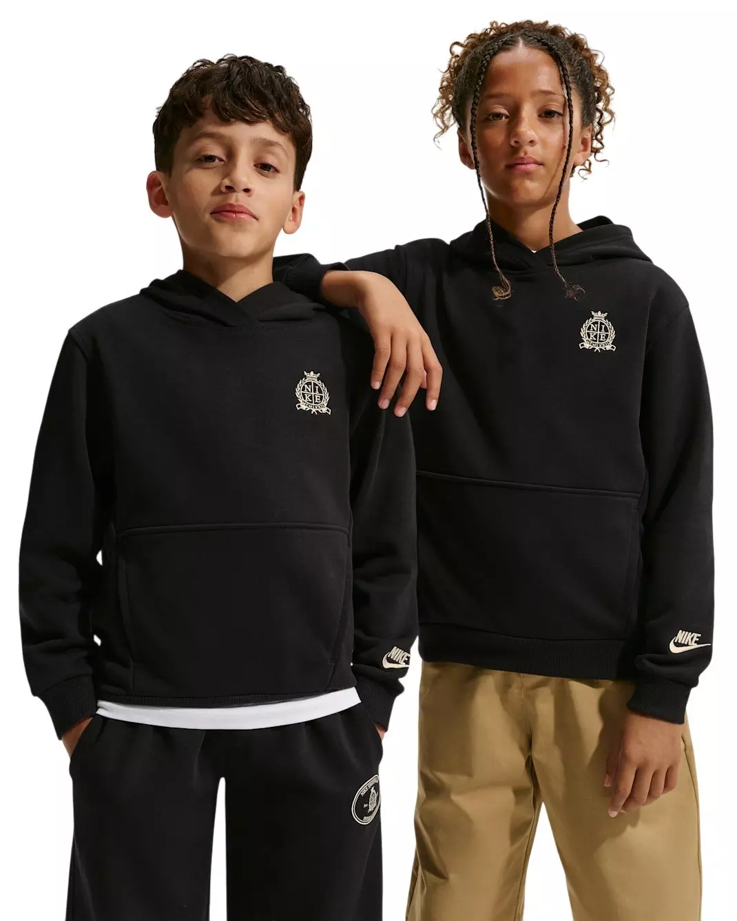 Nike Big Kids' Sportswear Club French Terry Hoodie - Black - BLACK