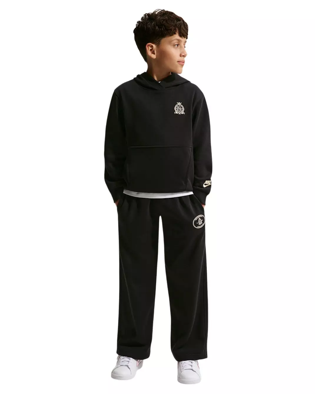Nike Big Kids' Sportswear Club French Terry Hoodie - Black - BLACK