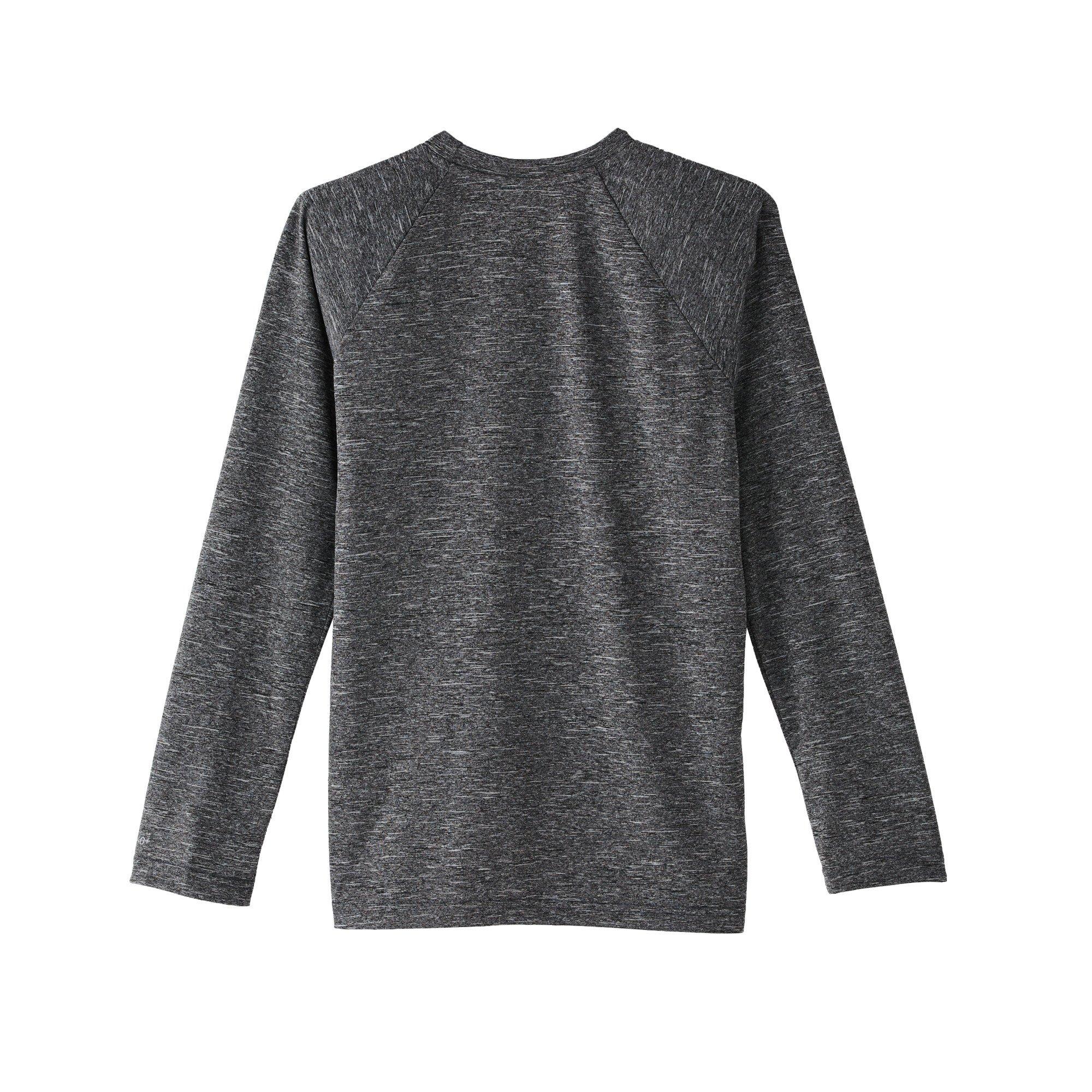 Nike Big Boys' Swim Hydroguard Heather Essential Dri-FIT UV Long Sleeve Swim Top - Black - BLACK Thumbnail View 5