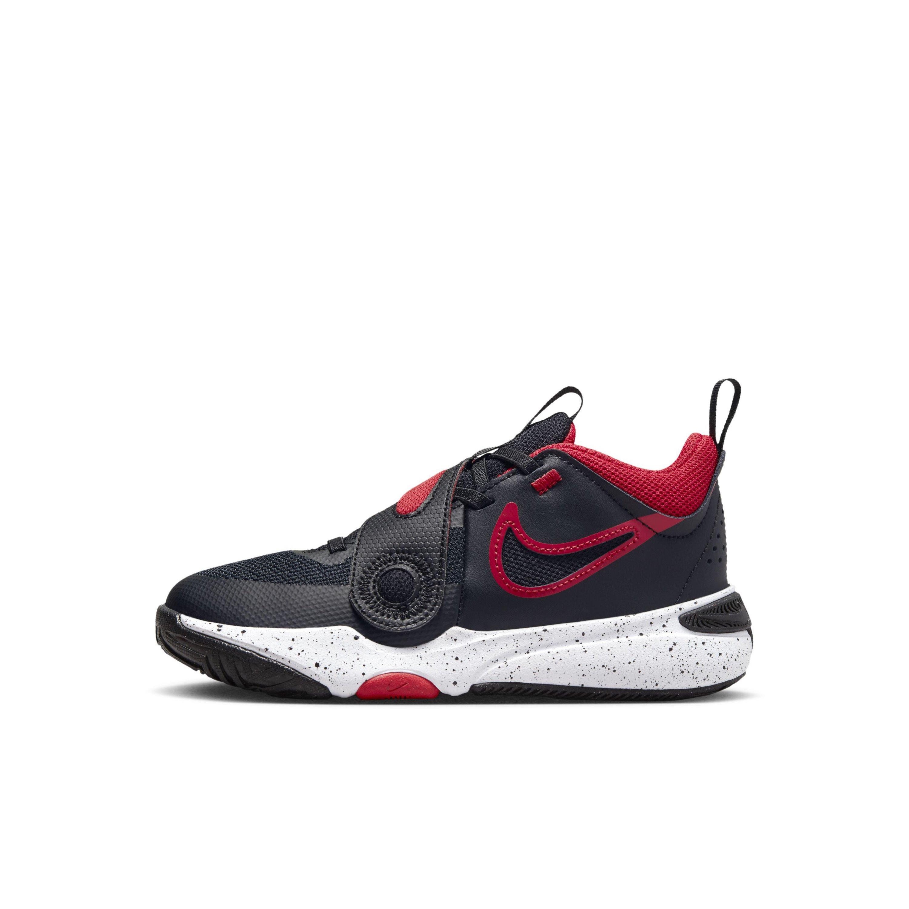 Nike Team Hustle D 11 Preschool Boys' "Black/White/University Red" Basketball Shoe
