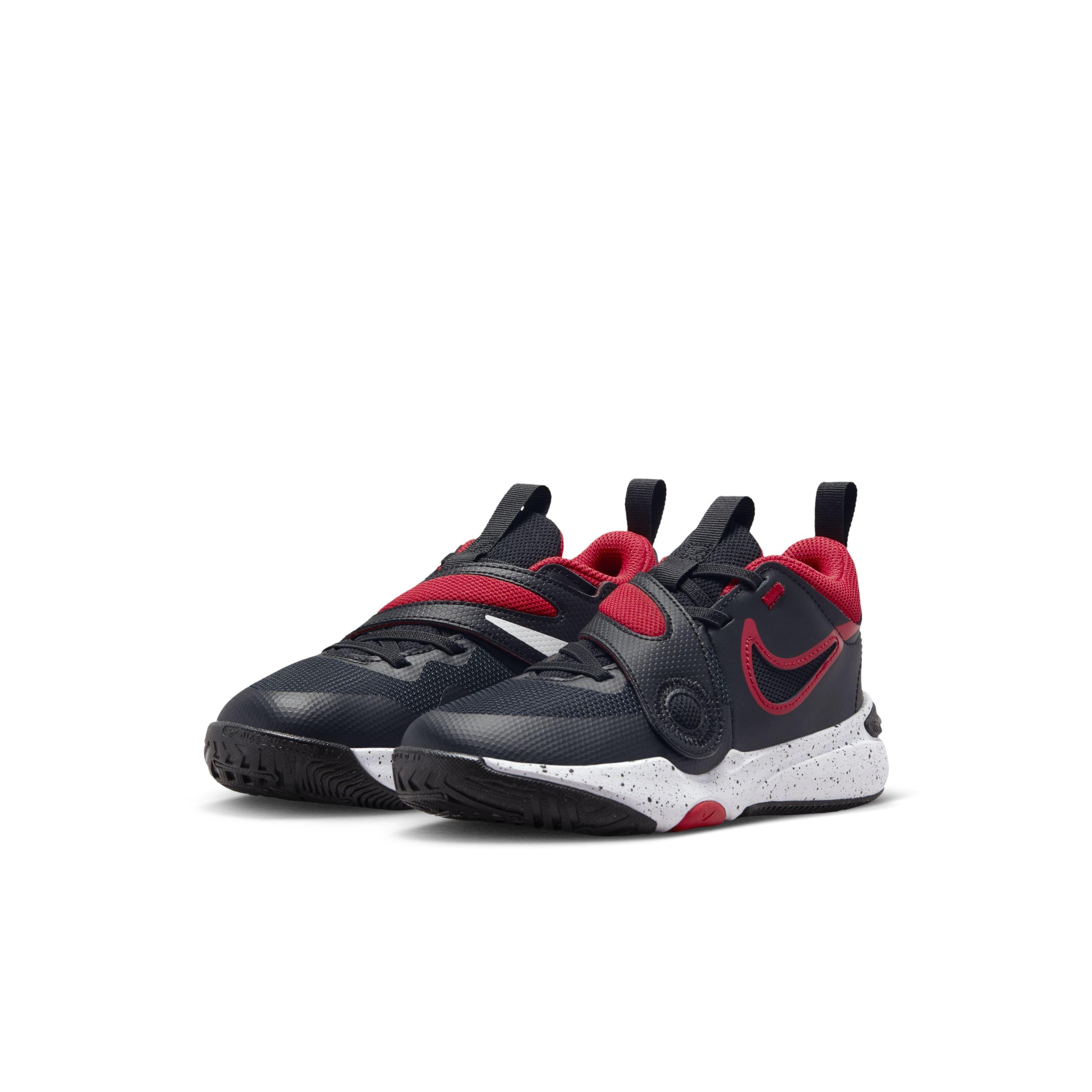 Nike Team Hustle D 11 Preschool Boys' "Black/White/University Red" Basketball Shoe