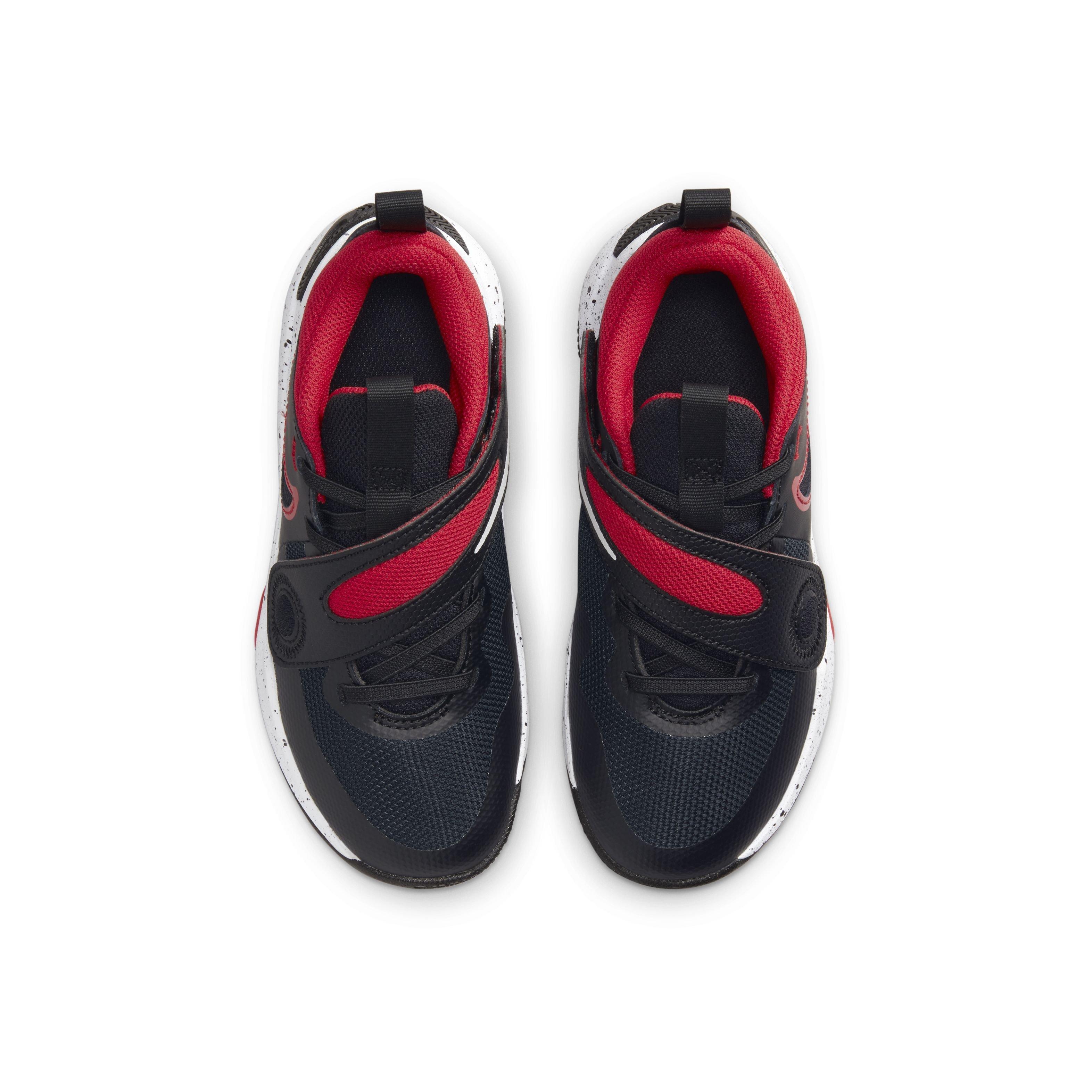 Nike Team Hustle D 11 Preschool Boys' "Black/White/University Red" Basketball Shoe