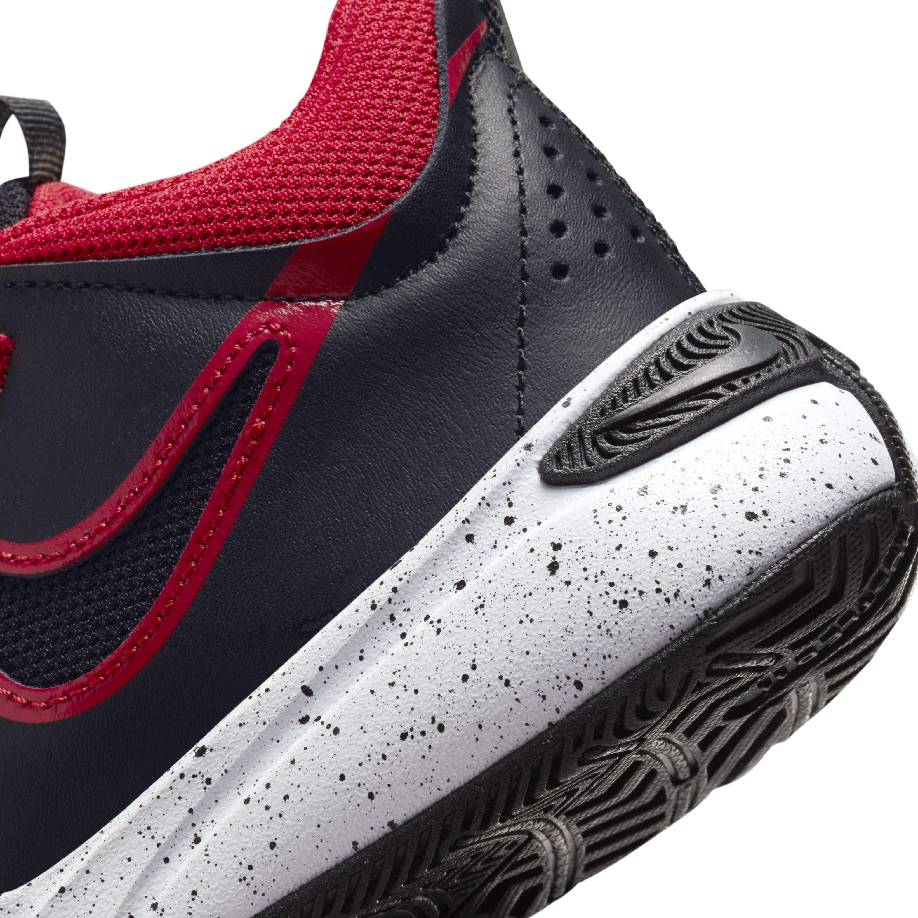 Nike Team Hustle D 11 Preschool Boys' "Black/White/University Red" Basketball Shoe