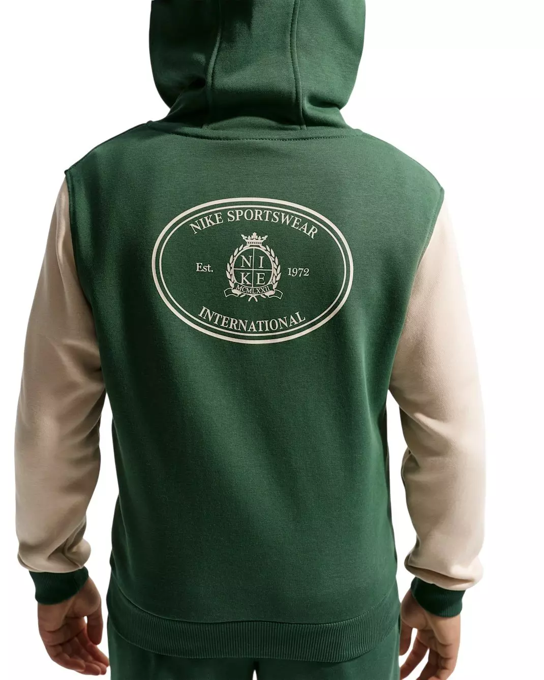 Nike Big Kids' Sportswear Club French Terry Hoodie - Green/Beige - GREEN/BEIGE