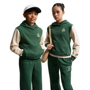 Nike Big Kids' Sportswear Club French Terry Hoodie - Green/Beige - GREEN/BEIGE