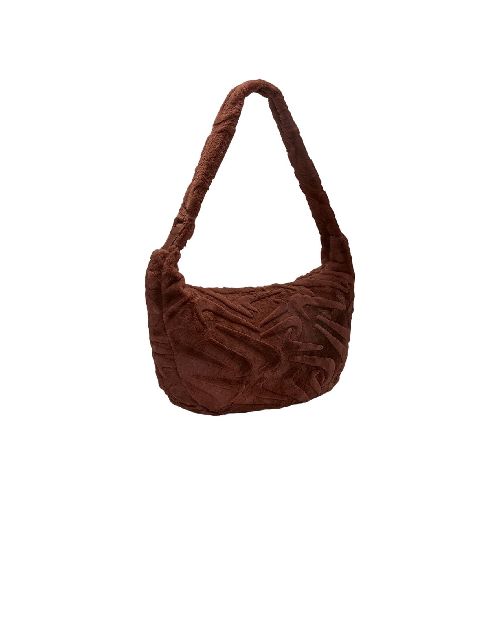 Nike Sportswear Faux Fur Slouchy Brown Bag