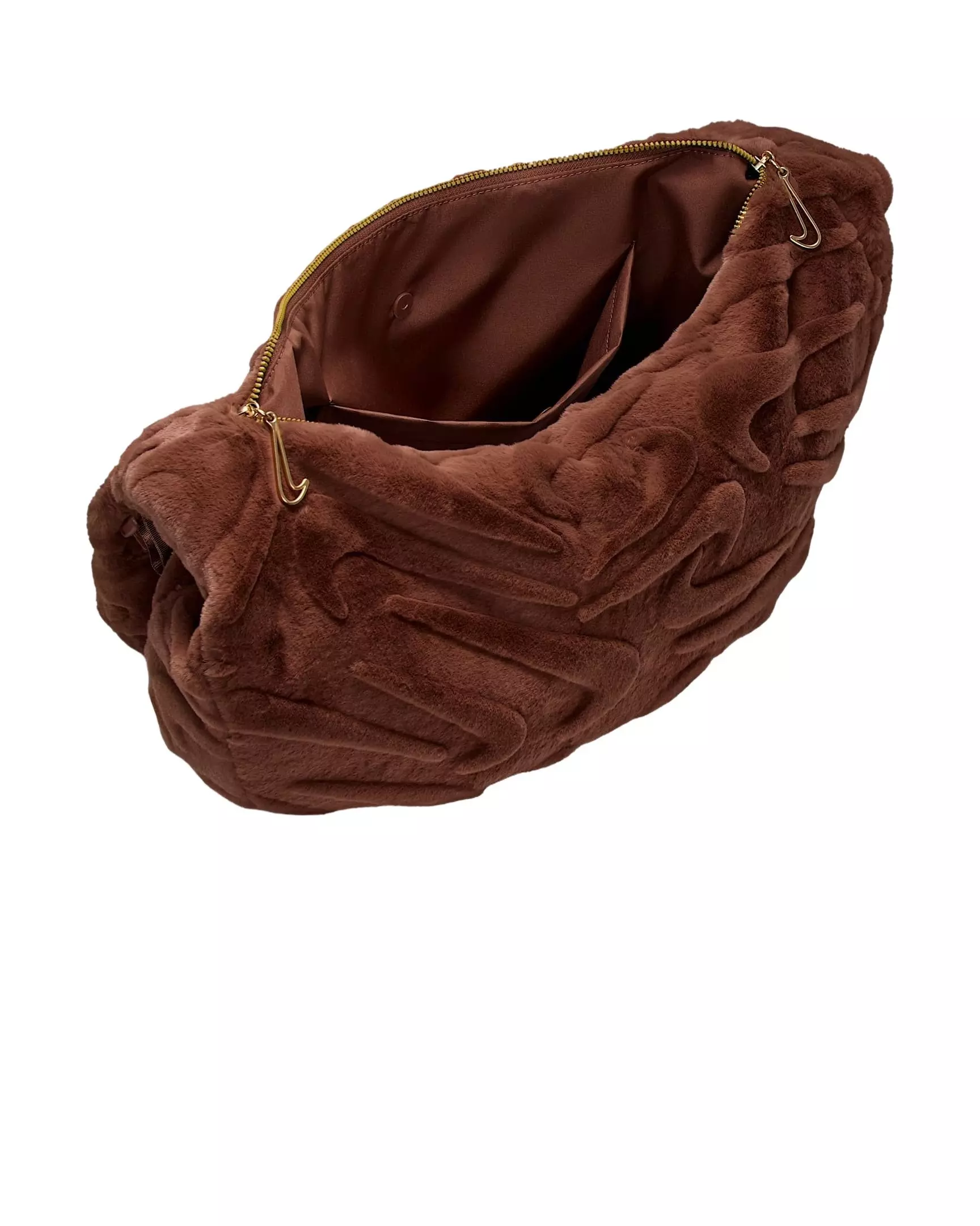 Nike Sportswear Faux Fur Slouchy Bag-Brown - BROWN