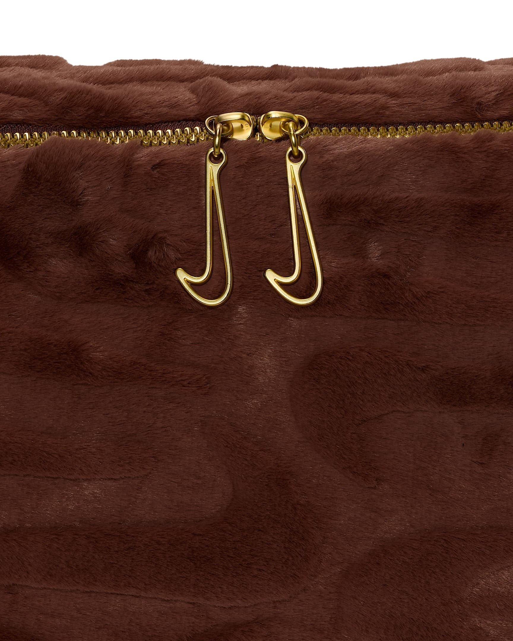 Nike Sportswear Faux Fur Slouchy Brown Bag