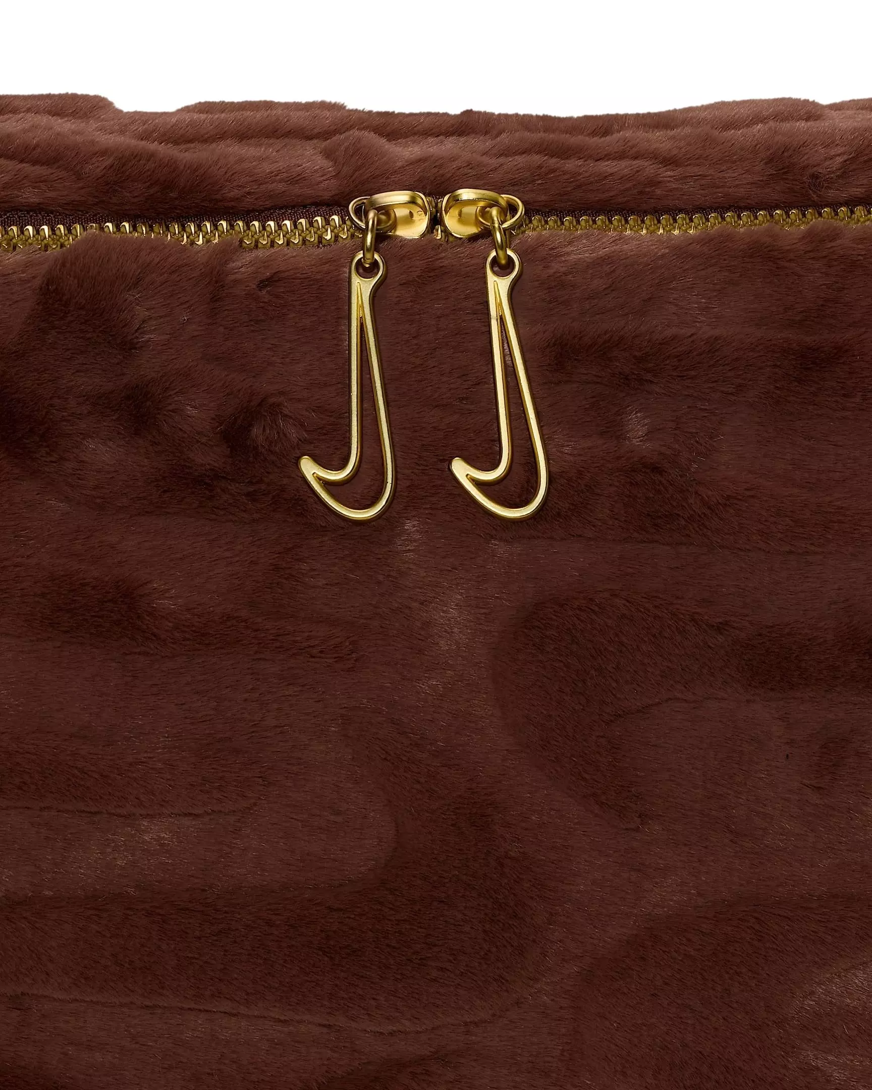 Nike Sportswear Faux Fur Slouchy Bag-Brown - BROWN