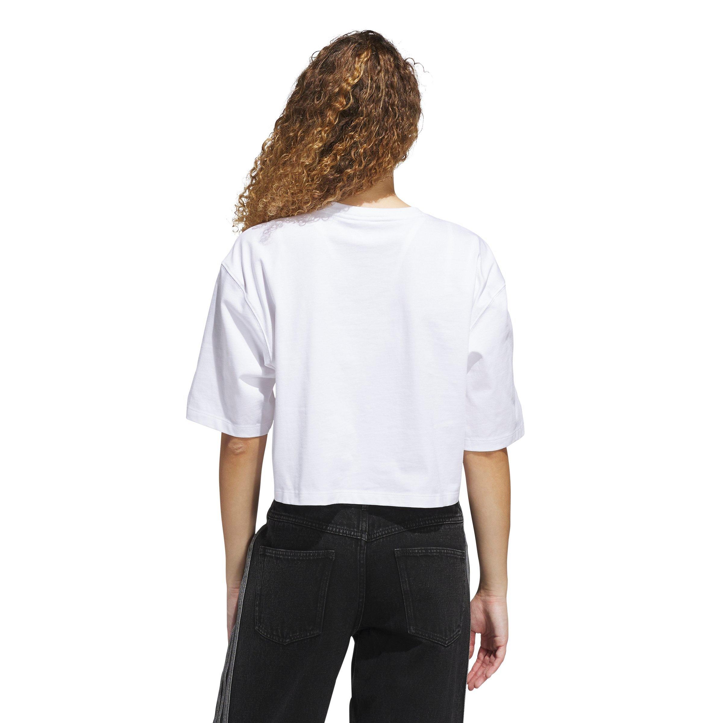 adidas Originals Women's Essentials Crop T-Shirt - White - WHITE Thumbnail View 2