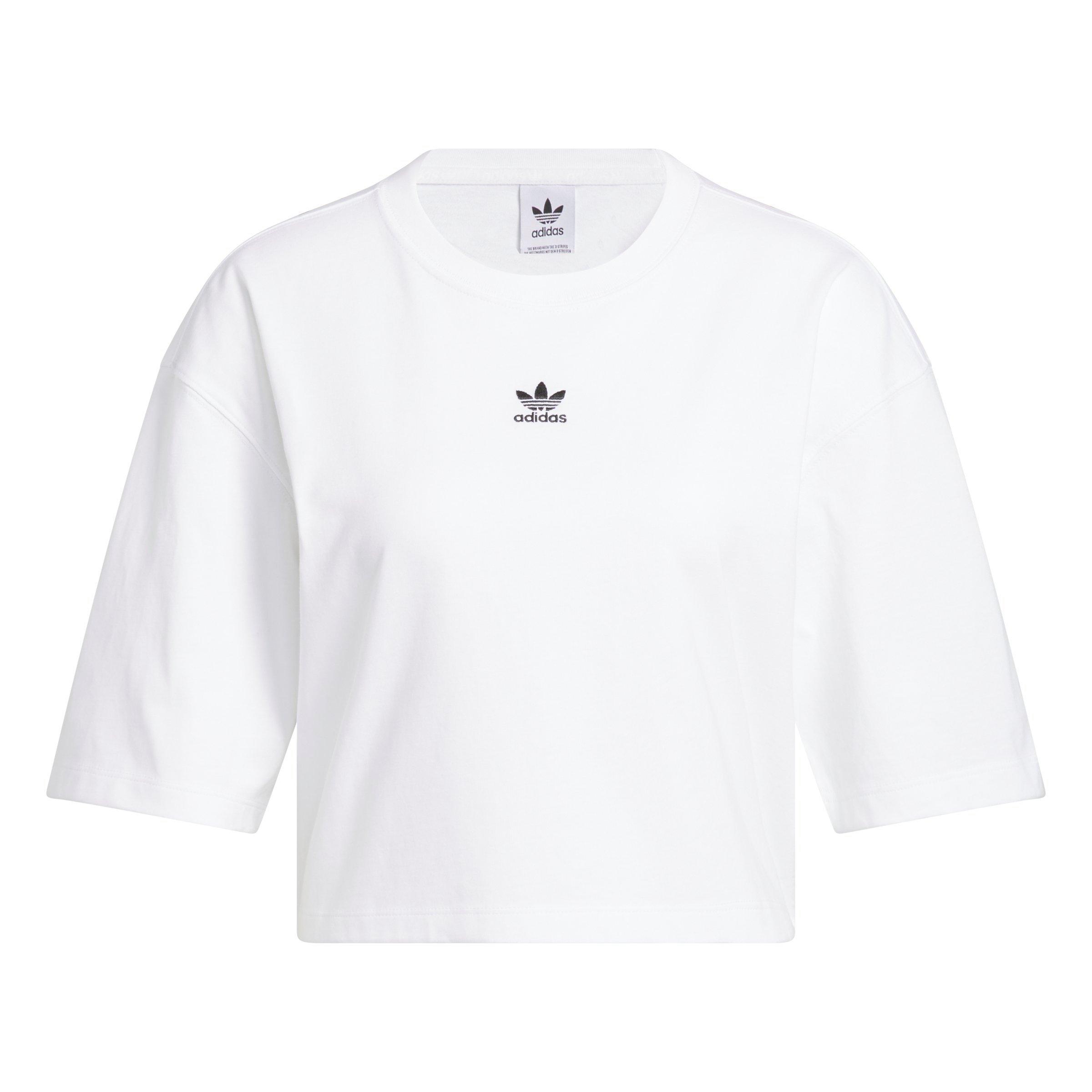 adidas Originals Women's Essentials Crop T-Shirt - White - WHITE Thumbnail View 6