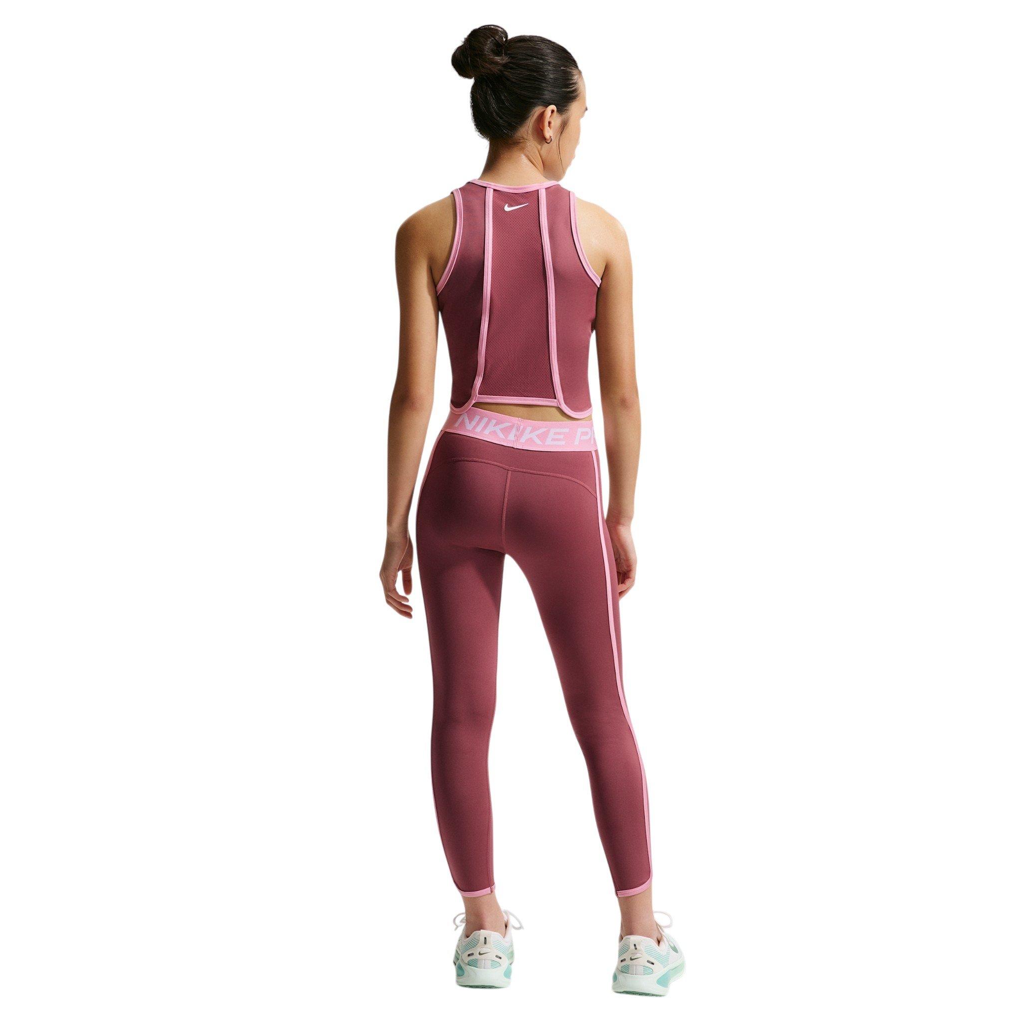 Nike Big Girls' Pro Full-Length Leggings - Pink Smoke/Pink - PINK SMOKE/PINK