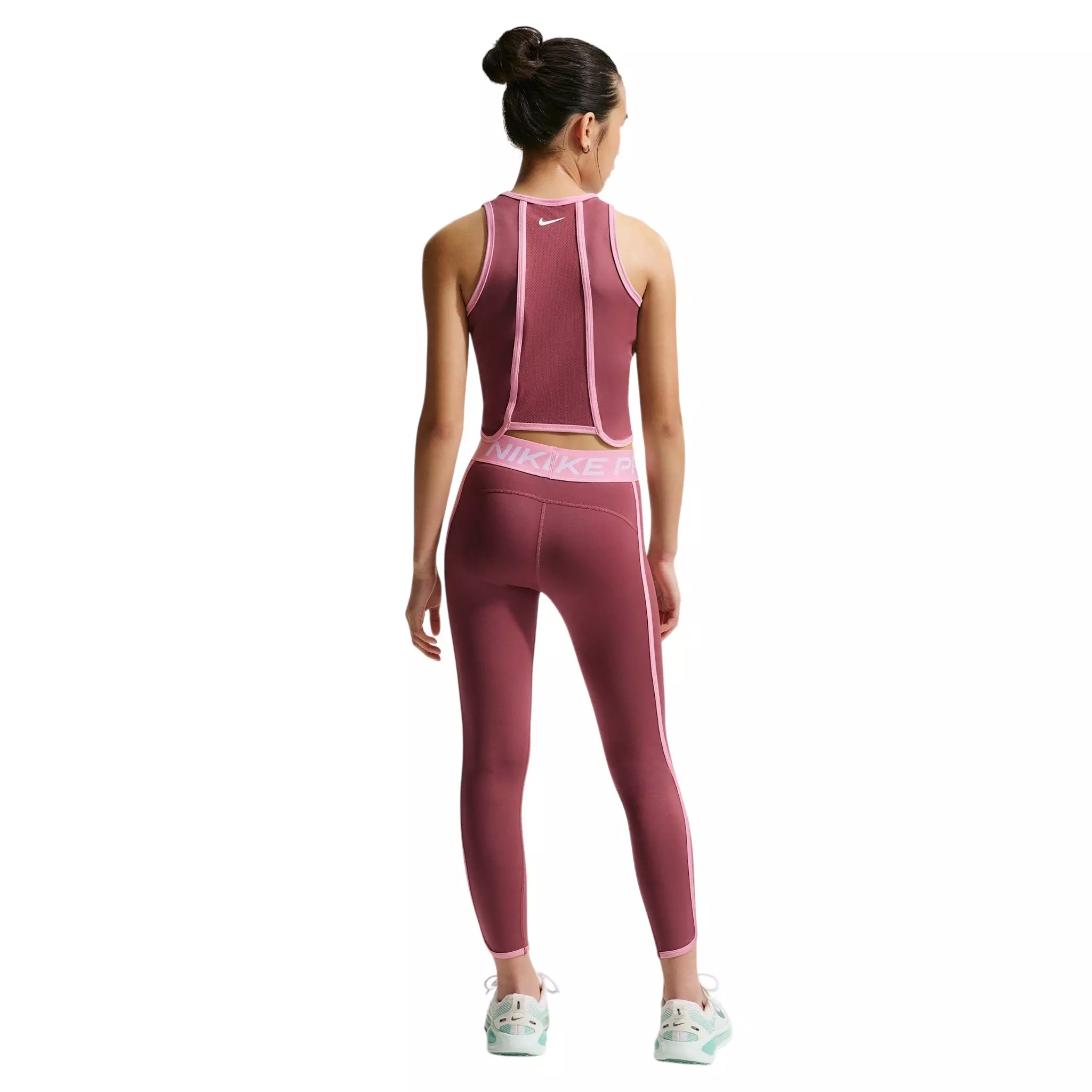 Nike Big Girls' Pro Full-Length Leggings - Pink Smoke/Pink - PINK SMOKE/PINK