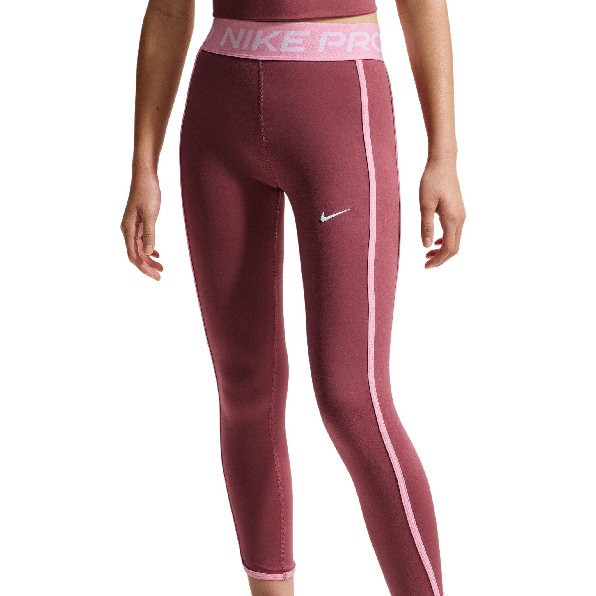 Nike Big Girls' Pro Full-Length Leggings - Pink Smoke/Pink - PINK SMOKE/PINK