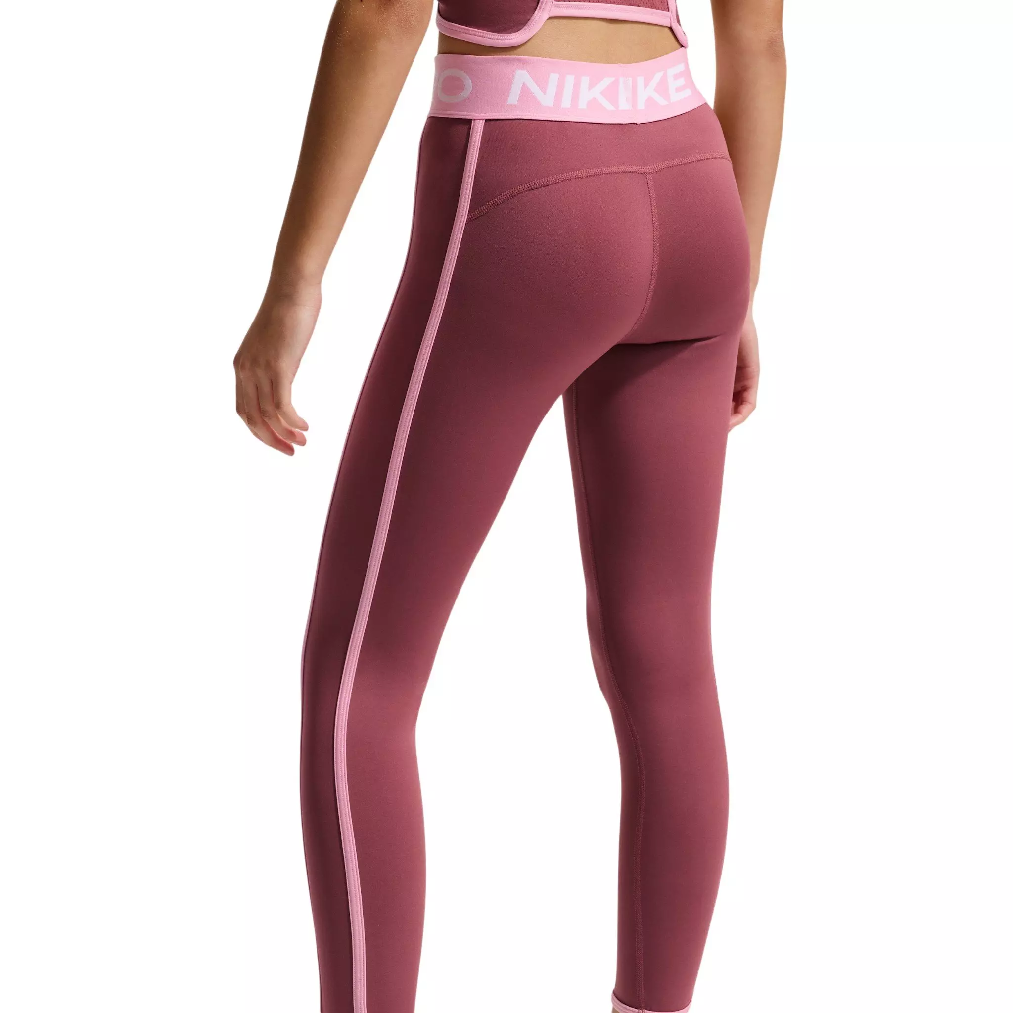 Nike Big Girls' Pro Full-Length Leggings - Pink Smoke/Pink - PINK SMOKE/PINK