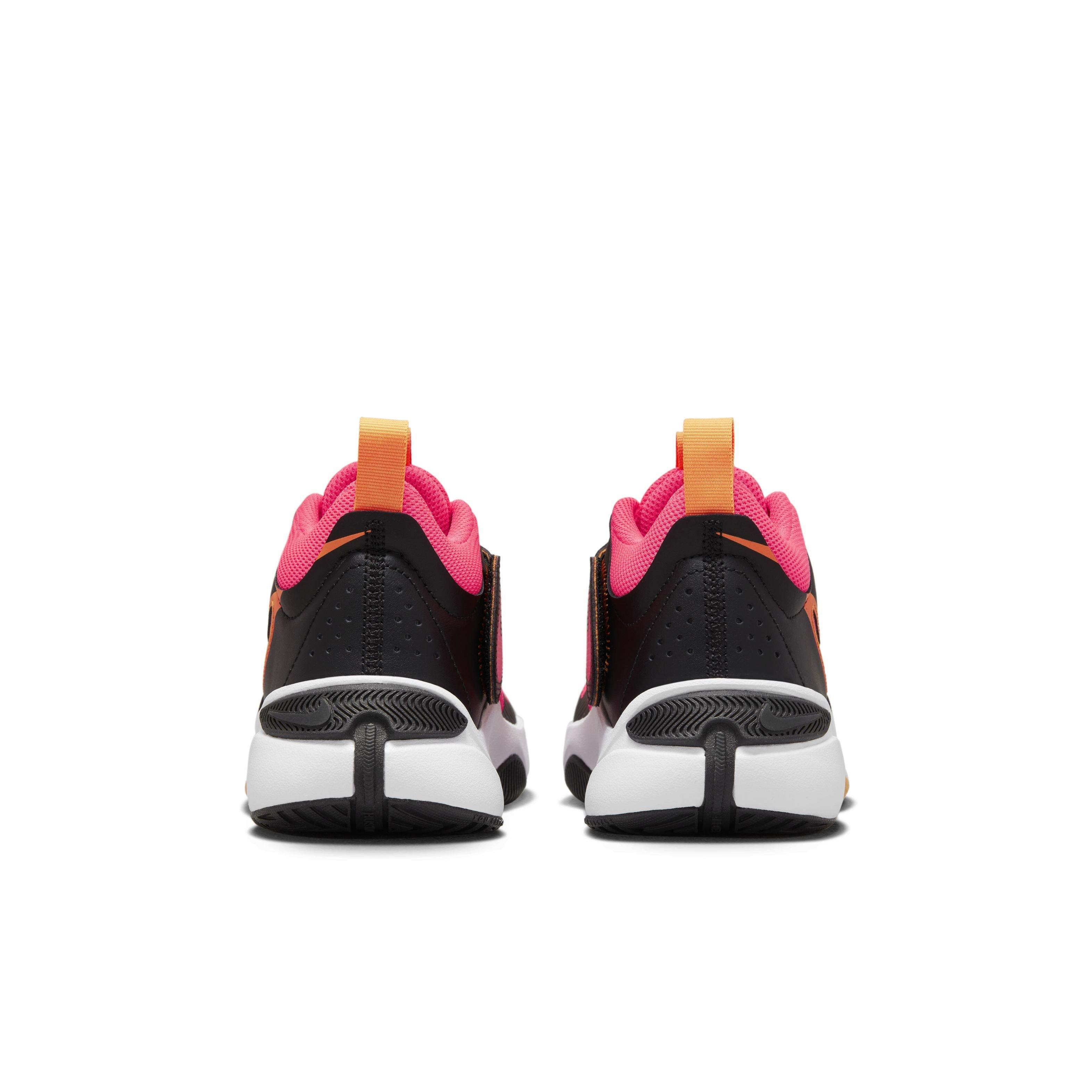 Nike Team Hustle D 11 Grade School Kids' "Black/Vivid Orange/White/Hot Punch" Basketball Shoe