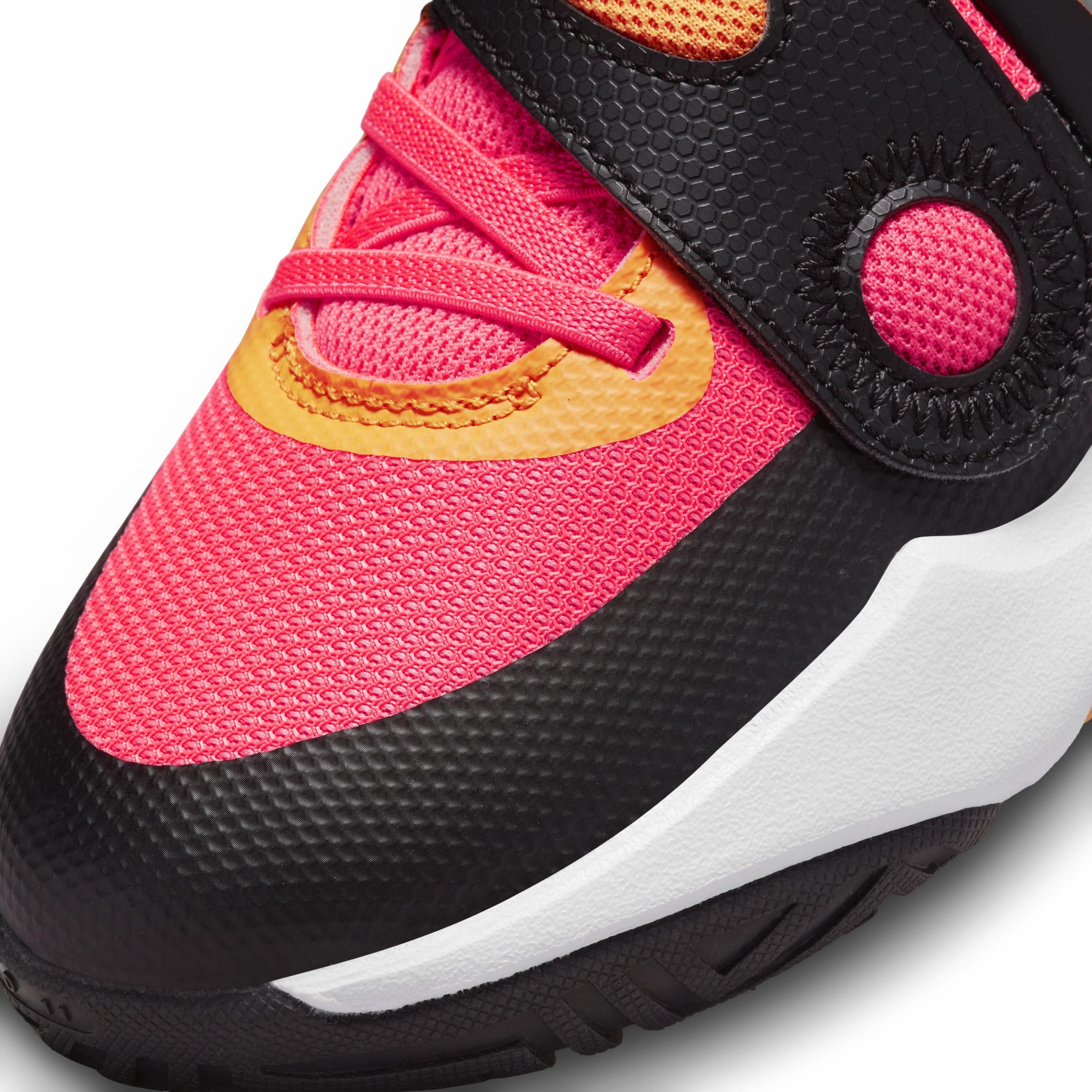 Nike Team Hustle D 11 Grade School Kids' "Black/Vivid Orange/White/Hot Punch" Basketball Shoe