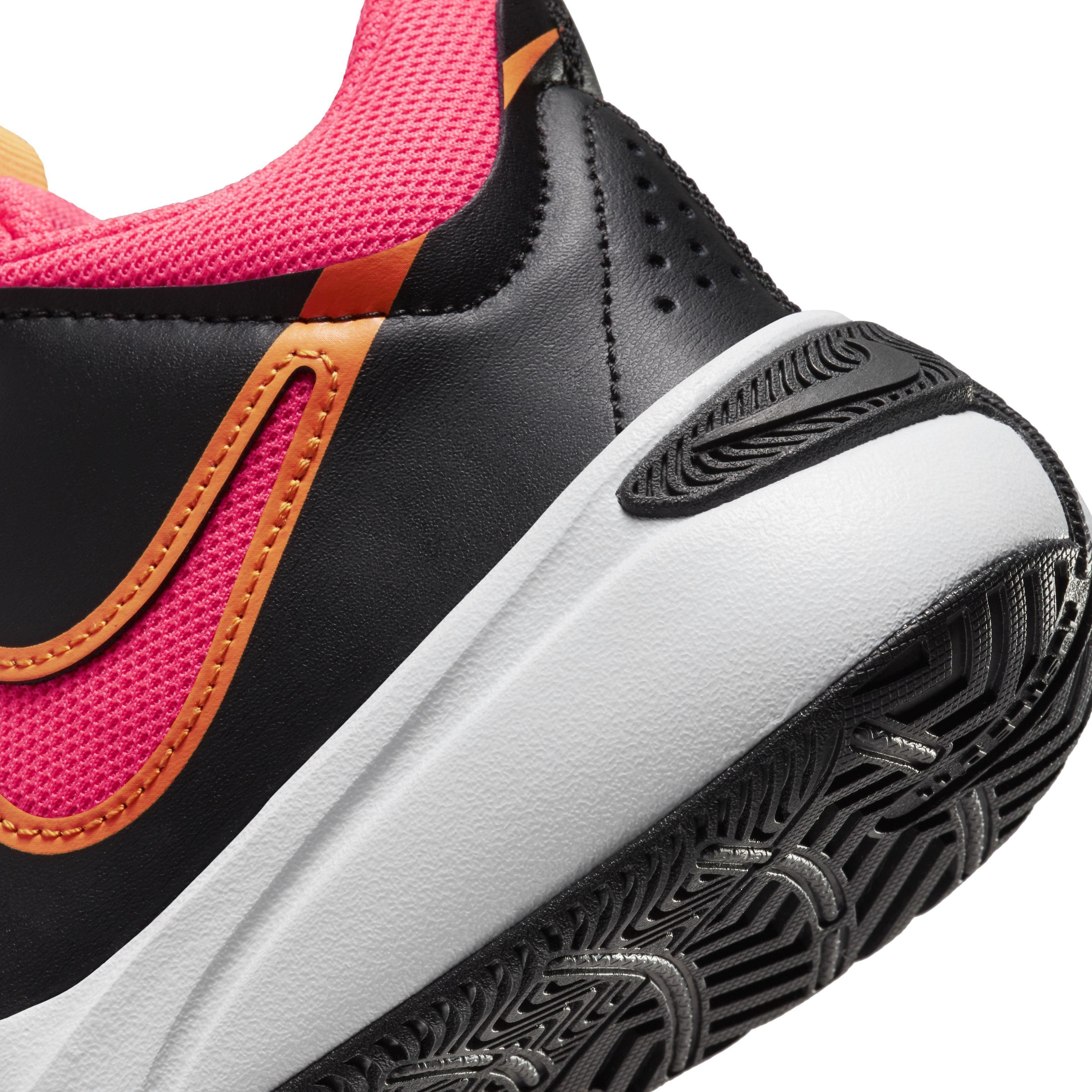 Nike Team Hustle D 11 Grade School Kids' "Black/Vivid Orange/White/Hot Punch" Basketball Shoe